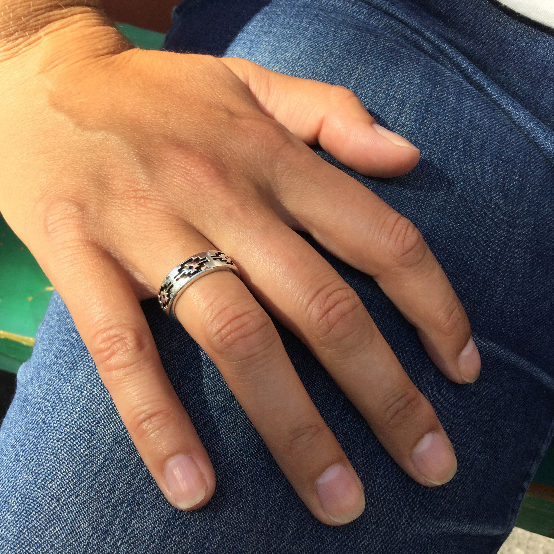 Bague homme et femme en argent et pierres, R557 - Harpo Paris
