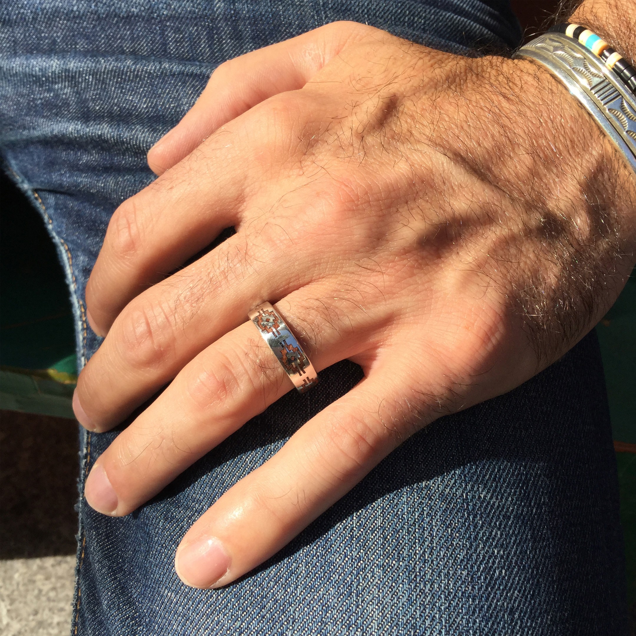 Bague homme et femme en argent et pierres, R557 - Harpo Paris