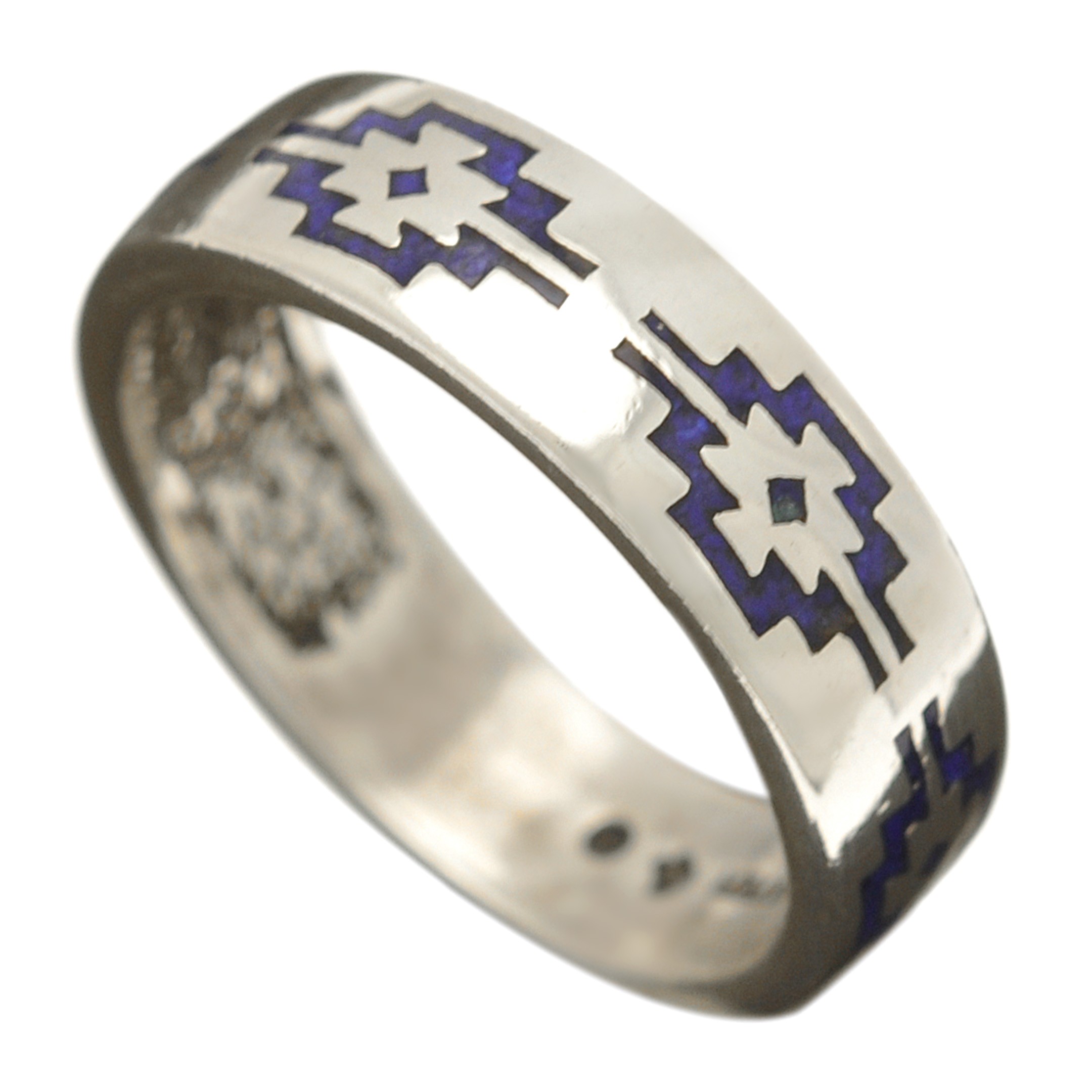 Ring for men and women in silver with rug patterns, R557 - Harpo Paris