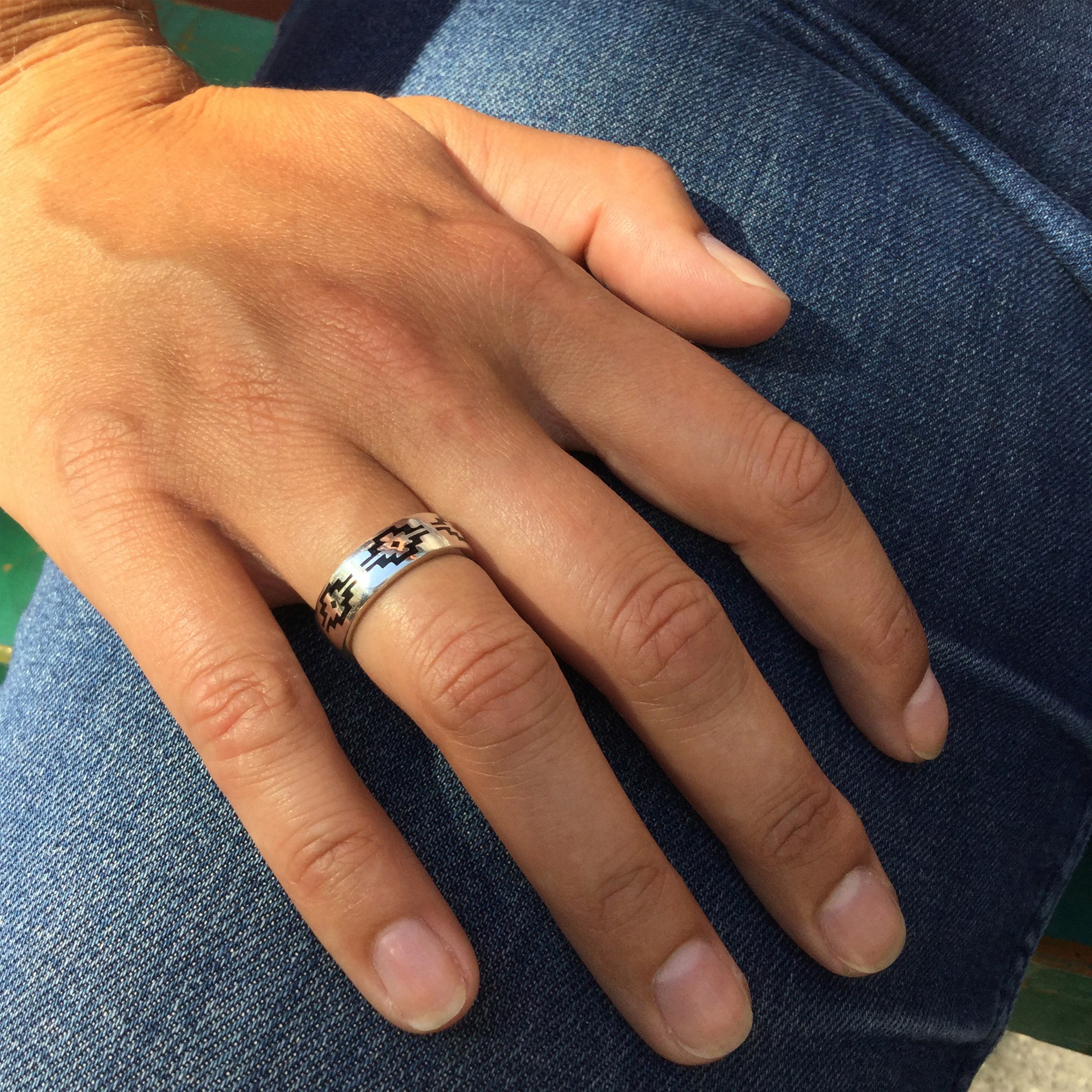 Bague homme et femme en argent et pierres, R557 - Harpo Paris