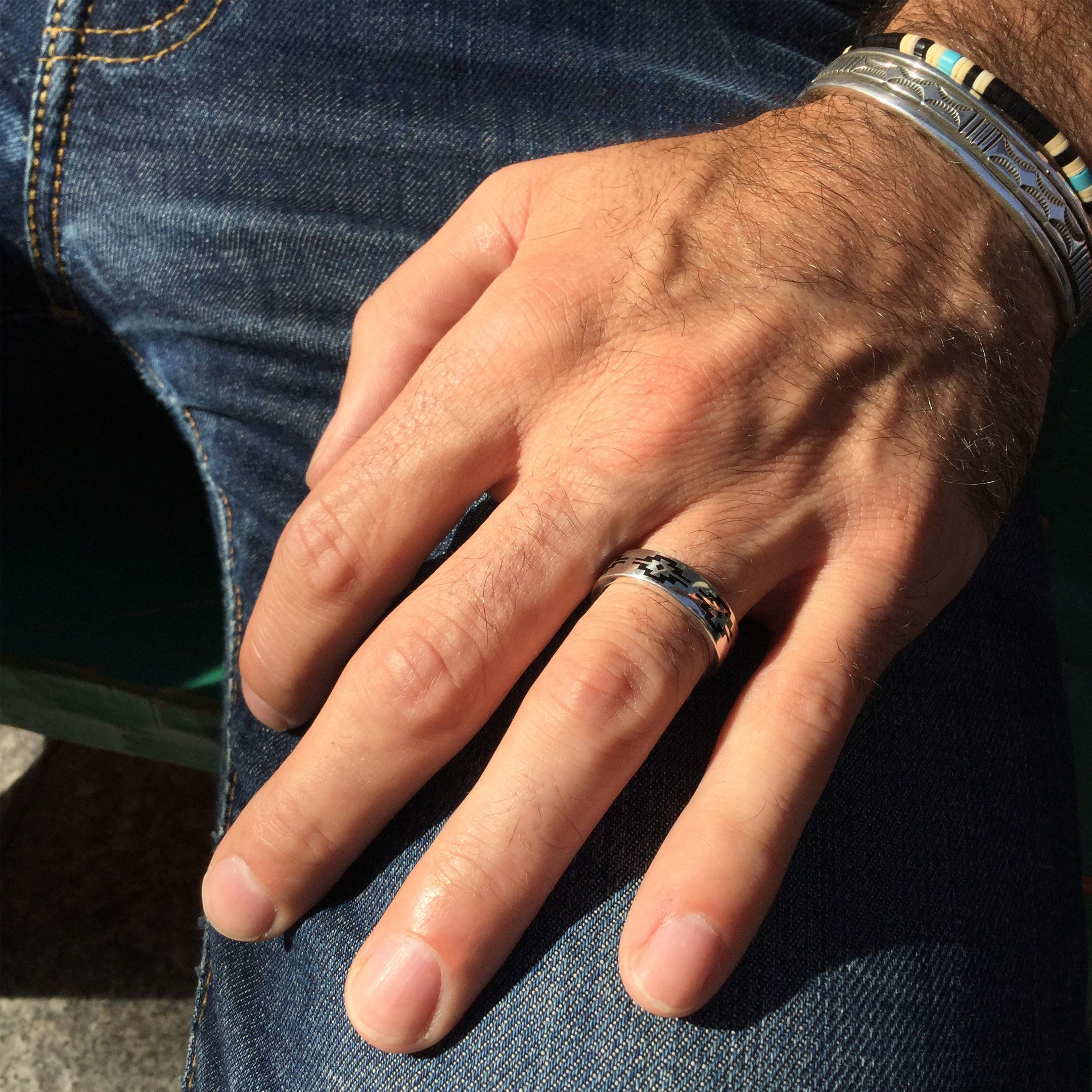 Bague homme et femme en argent et pierres, R557 - Harpo Paris