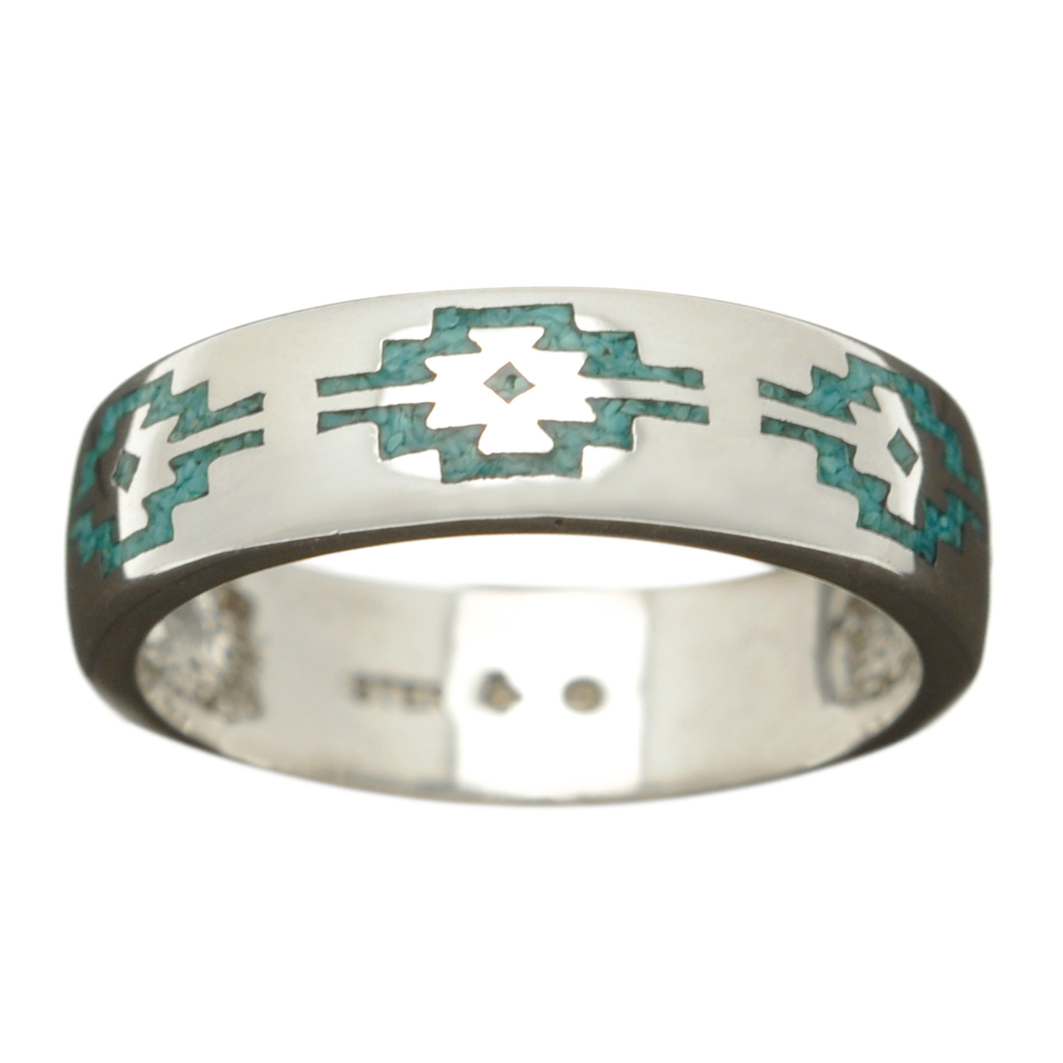 Ring for men and women in silver with rug patterns, R557 - Harpo Paris