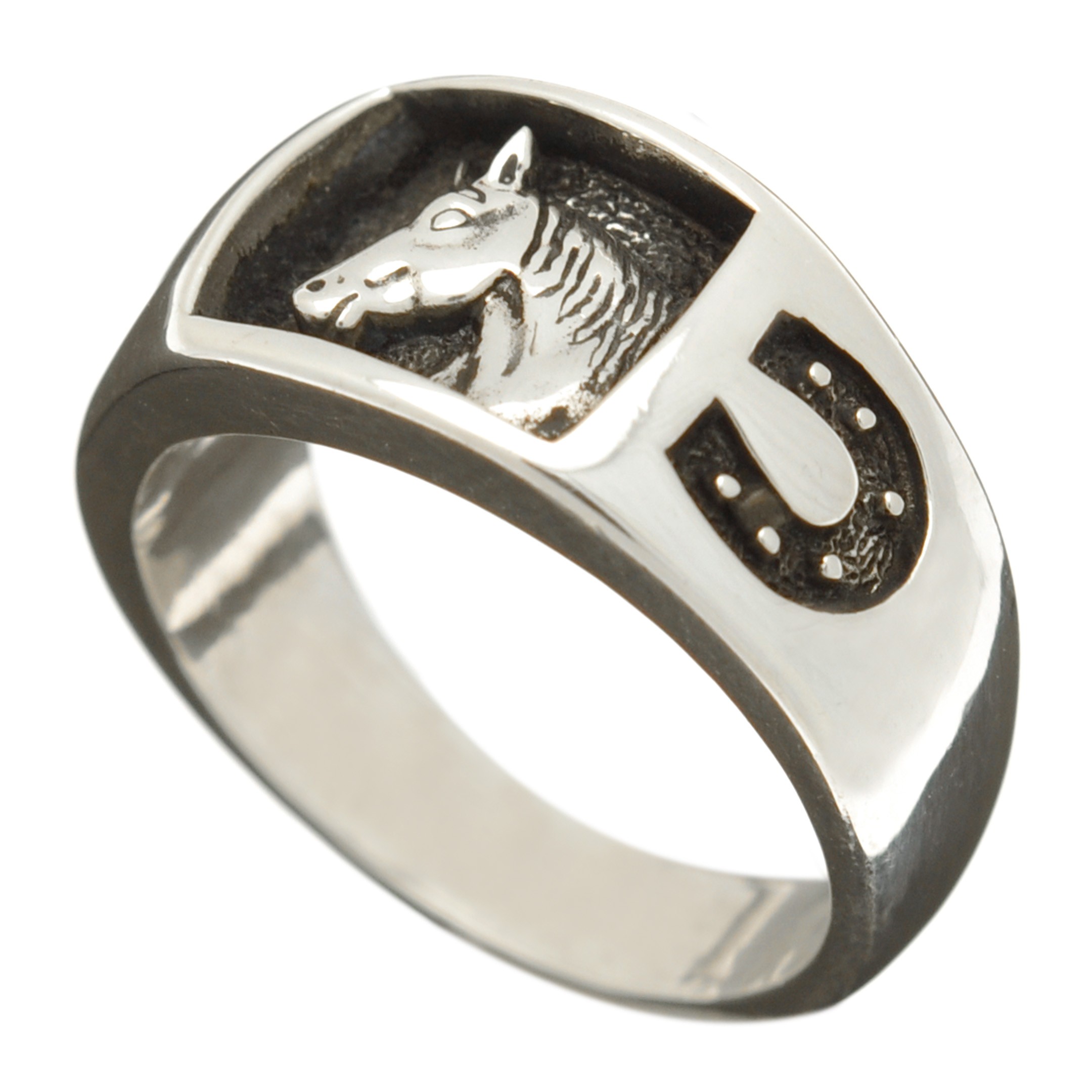 Bague Navajo pour homme et femme en argent, modèle cheval, R476 - Harpo Paris