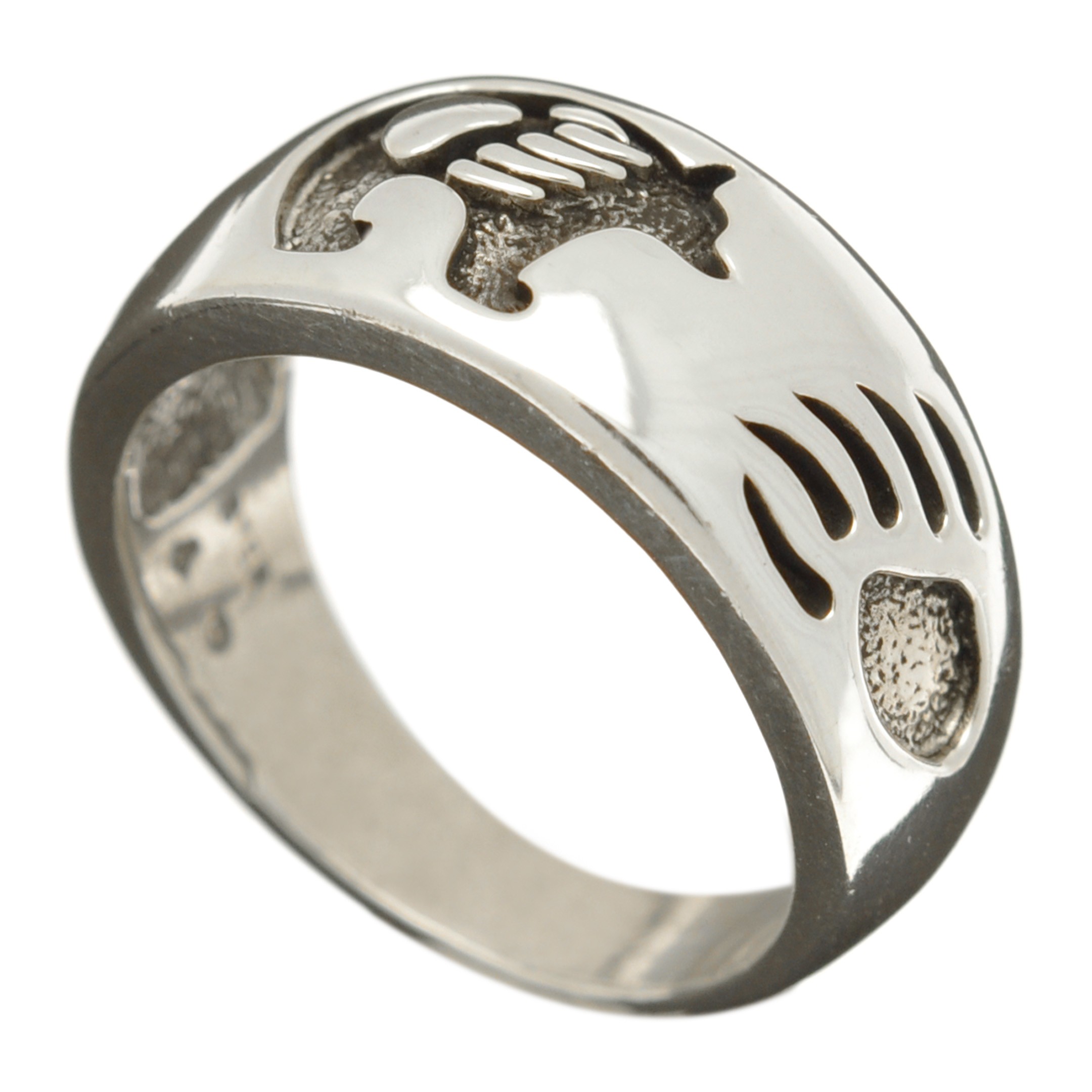 Bague Navajo pour homme et femme en argent, modèle ours, R329 - Harpo Paris