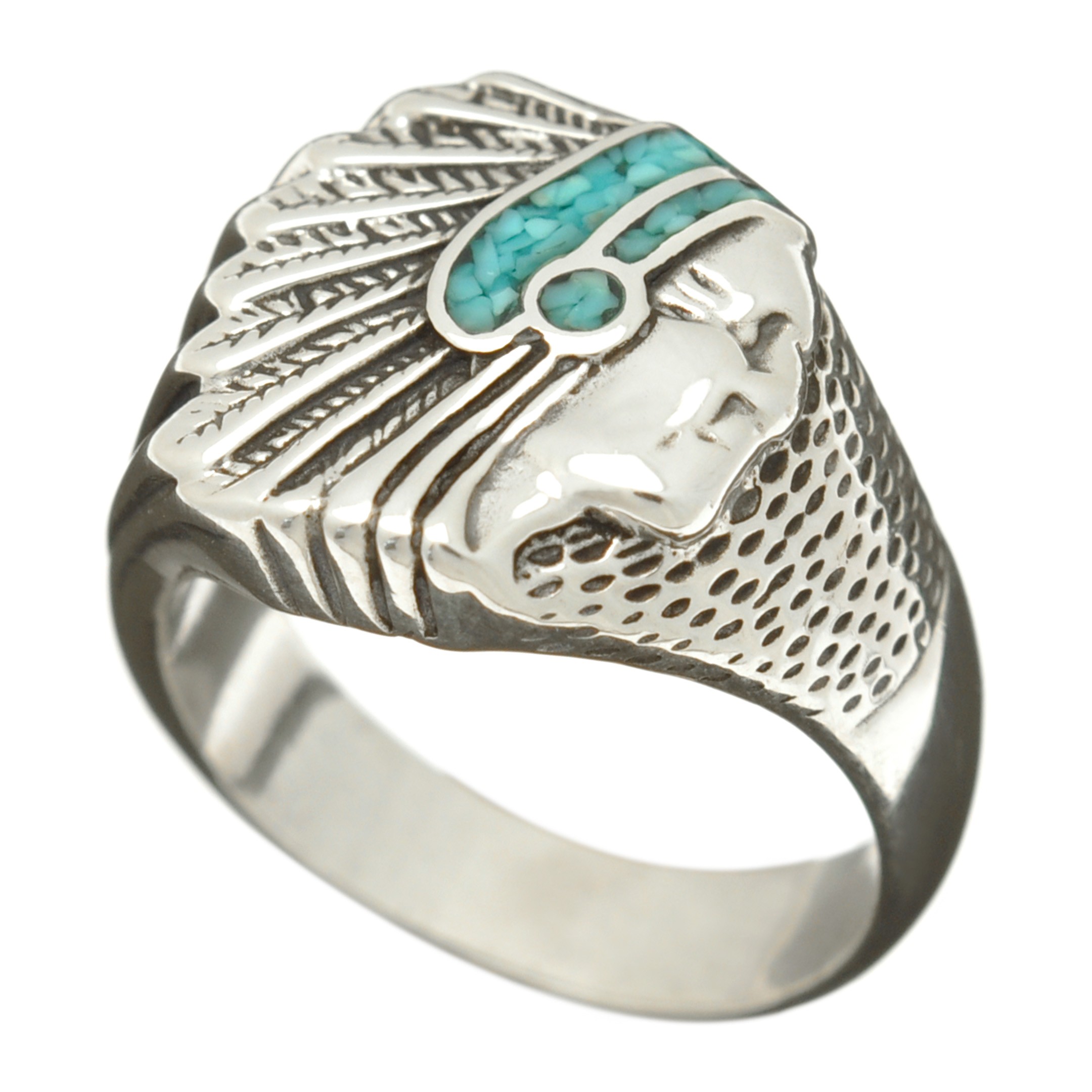 Ring for men and women in silver, Indian chief, R177GM - Harpo Paris