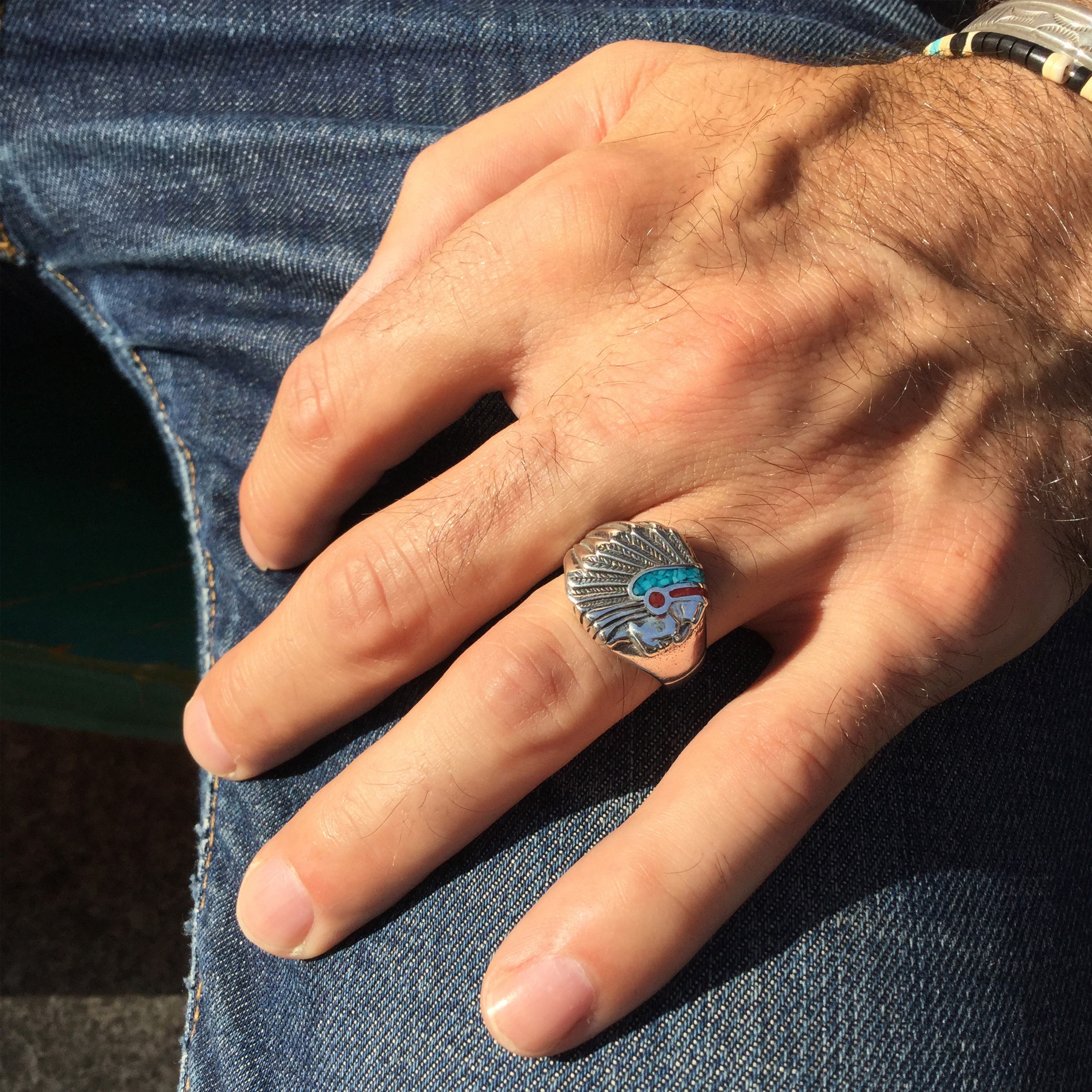 Bague classique Harpo Paris chef amérindien R177GM
