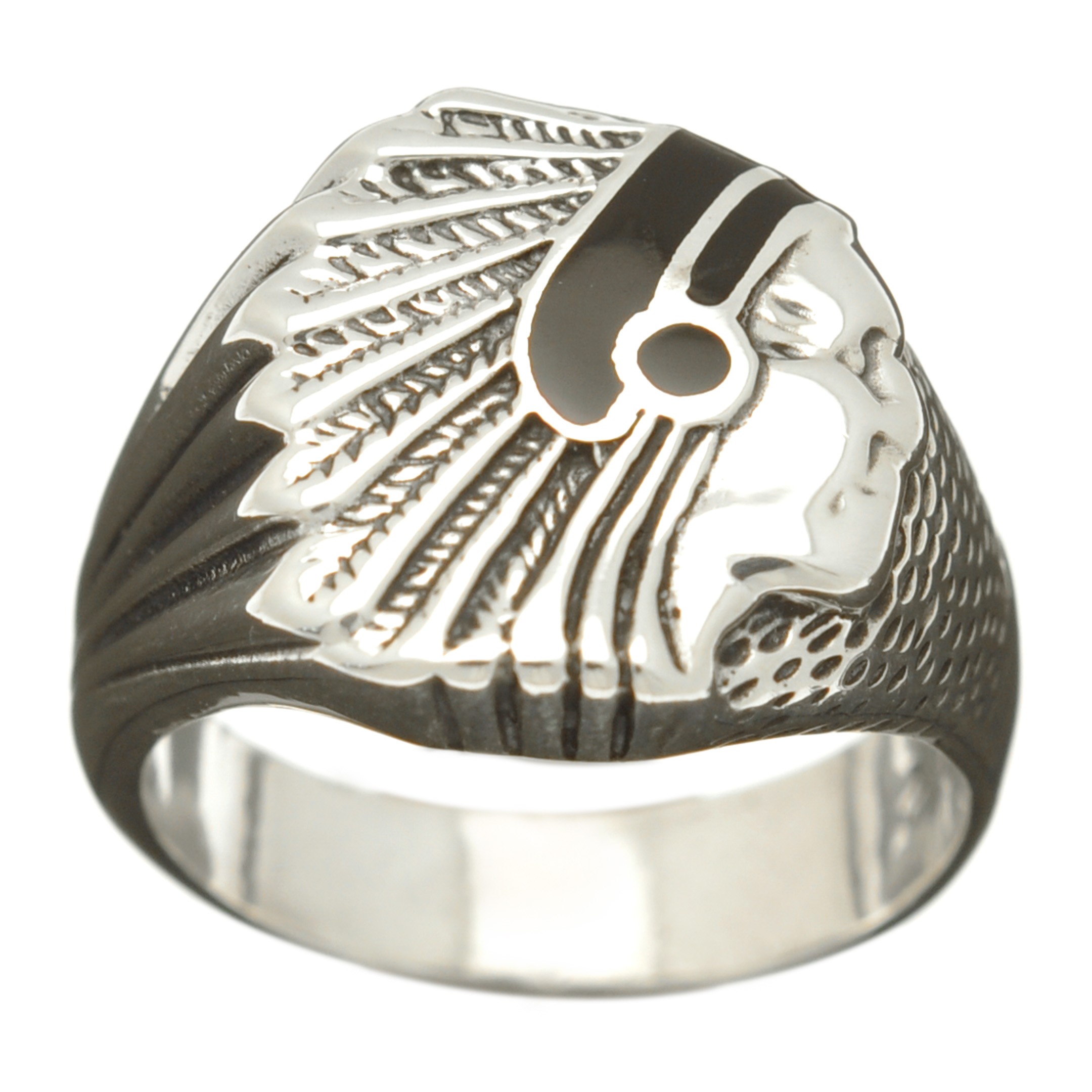Ring for men and women in silver, Indian chief, R177GM - Harpo Paris