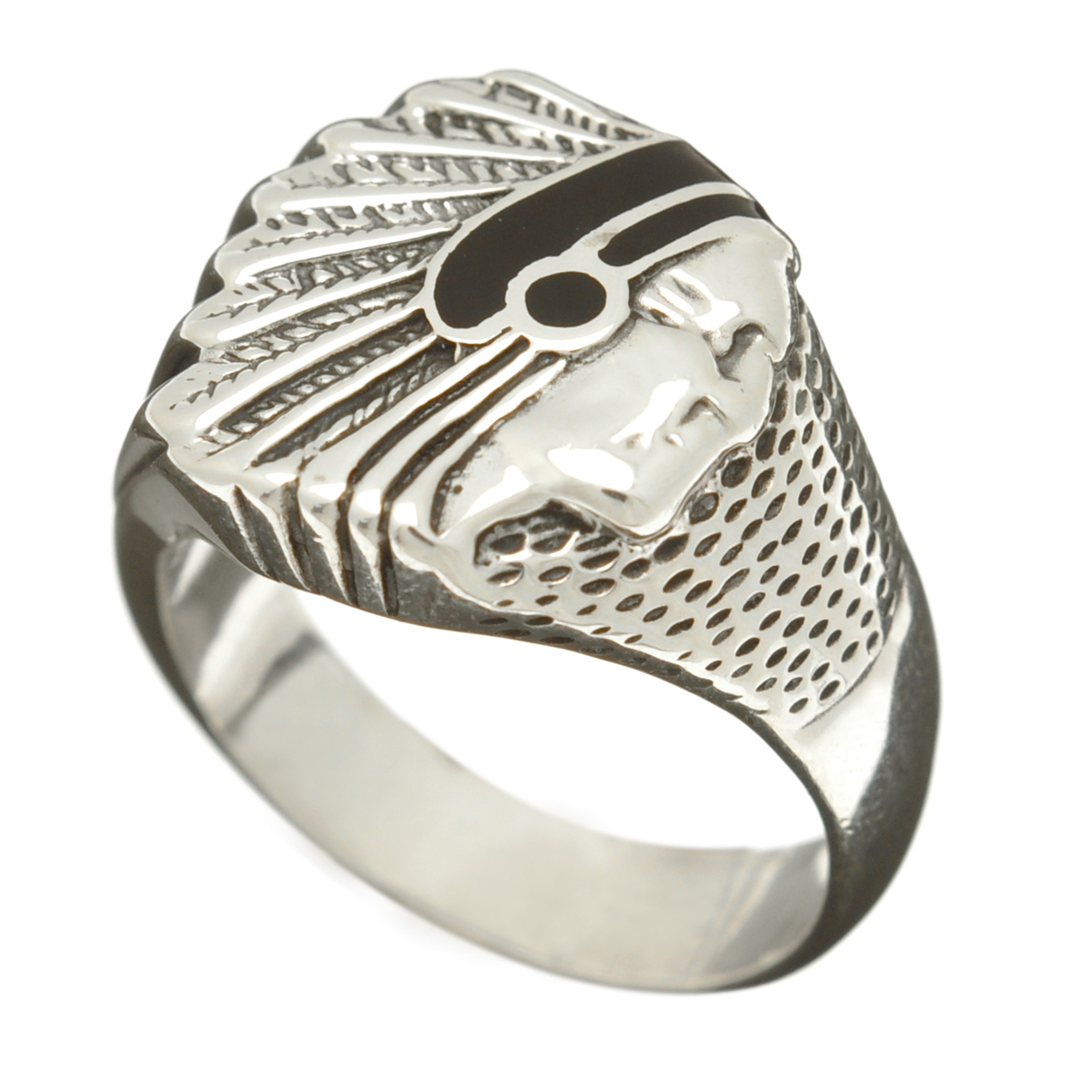Ring for men and women in silver, Indian chief, R177GM - Harpo Paris
