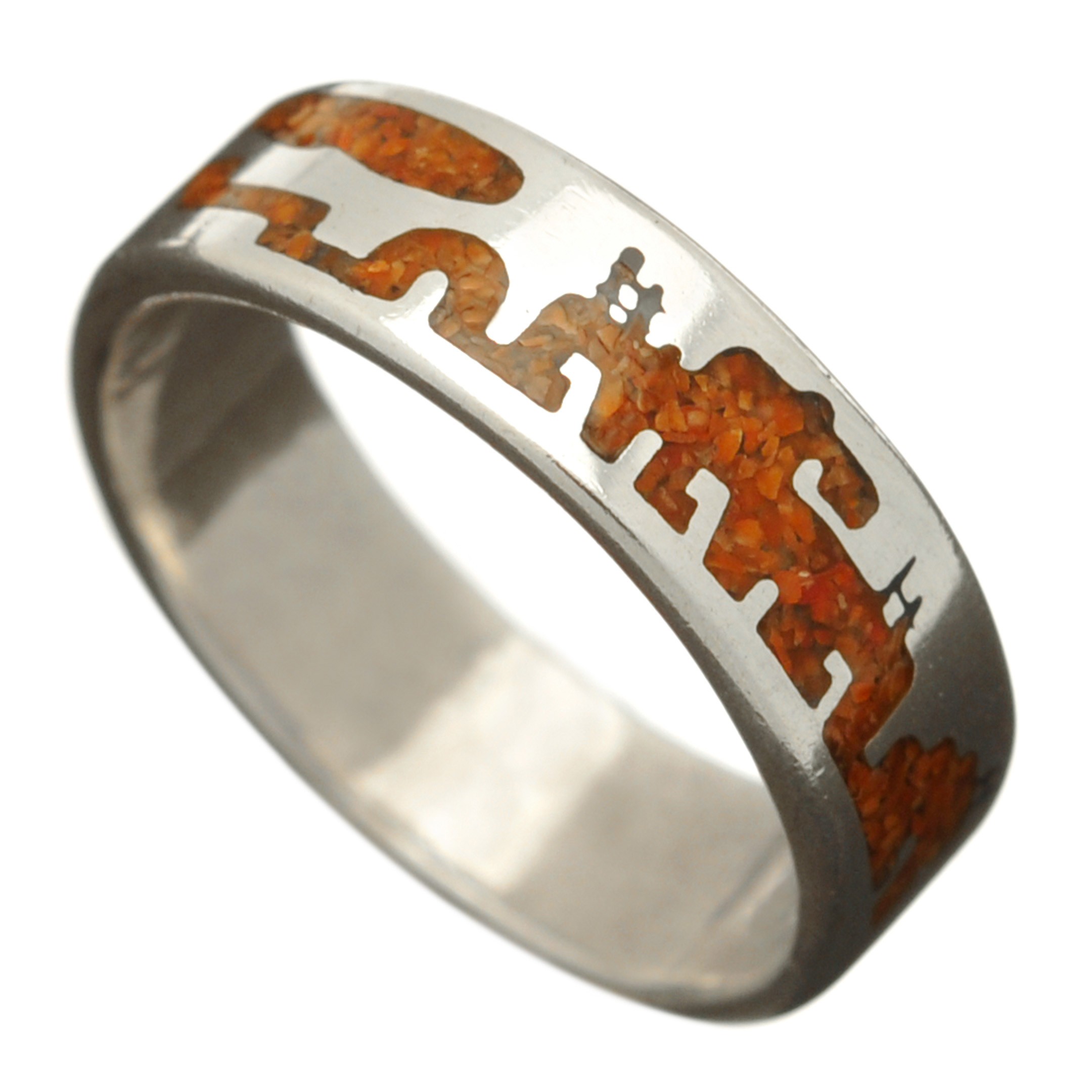 Chip Inlay ring representing a Native pueblo R155 Harpo Paris