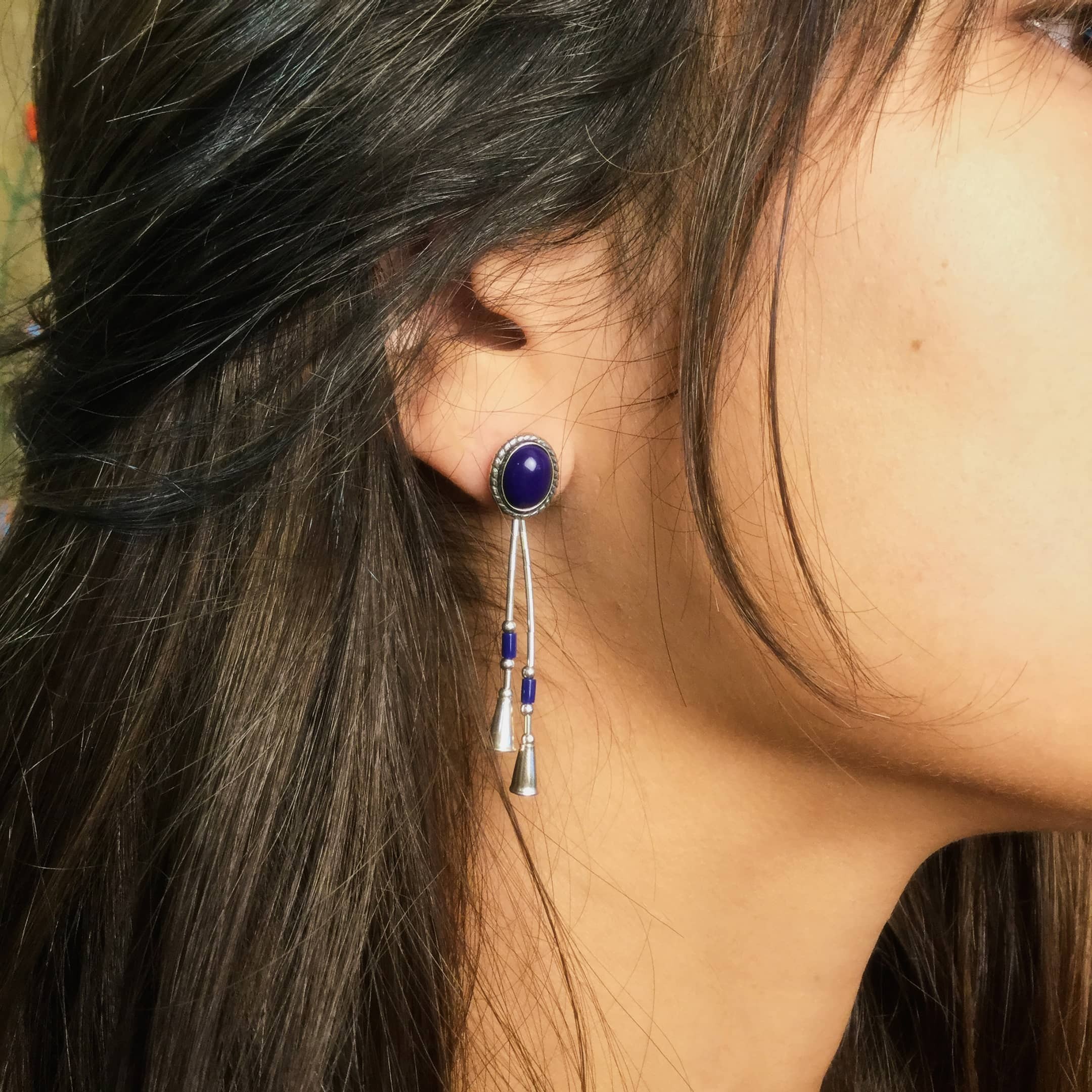 Harpo Paris classic earrings E343 cabochons and drop shape