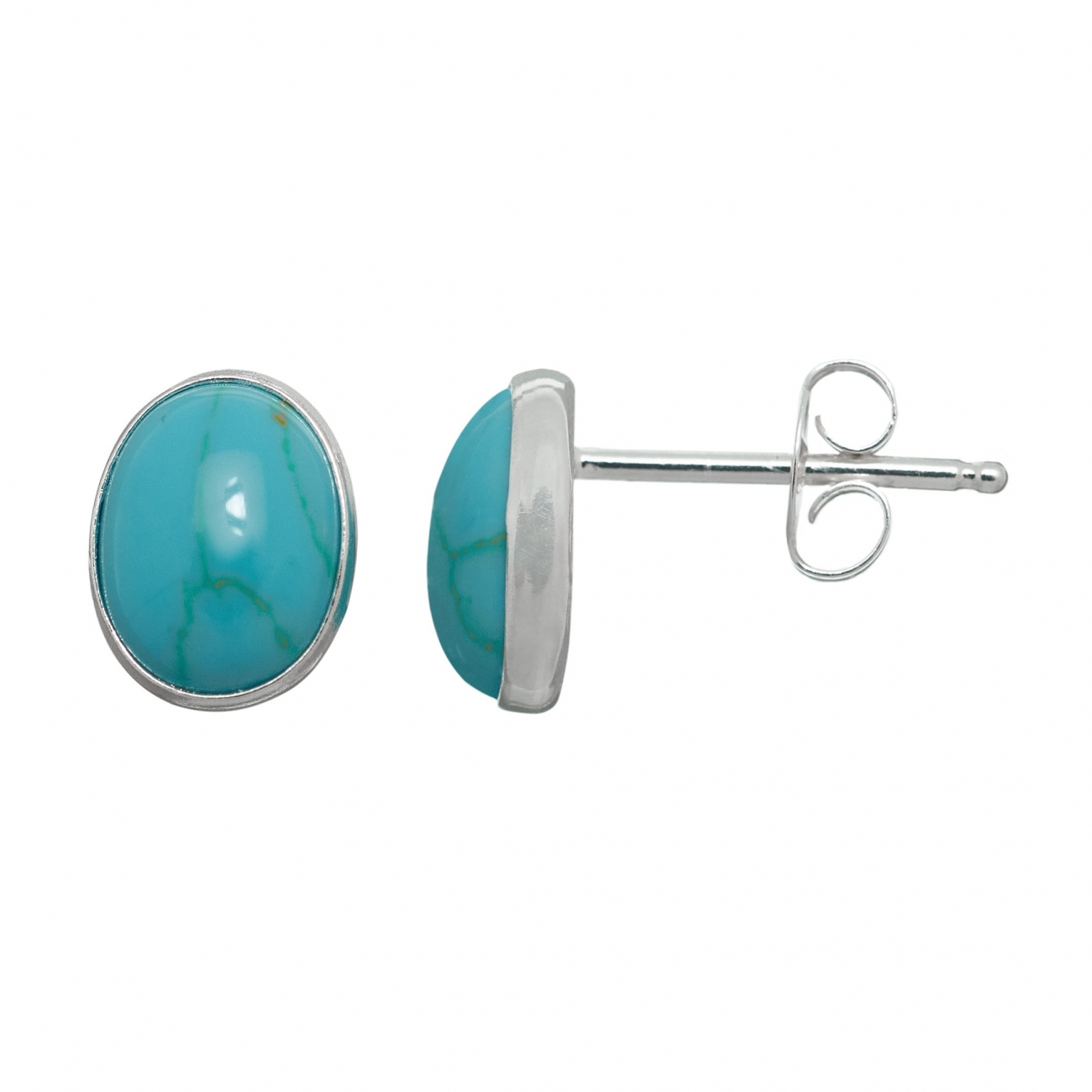 Boucles d'oreilles classiques Harpo Paris E331 cabochon sur argent