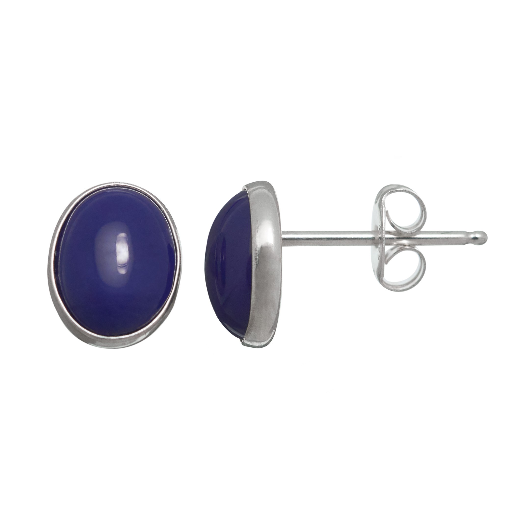 Harpo Paris classic earrings E331 cabochon set in silver