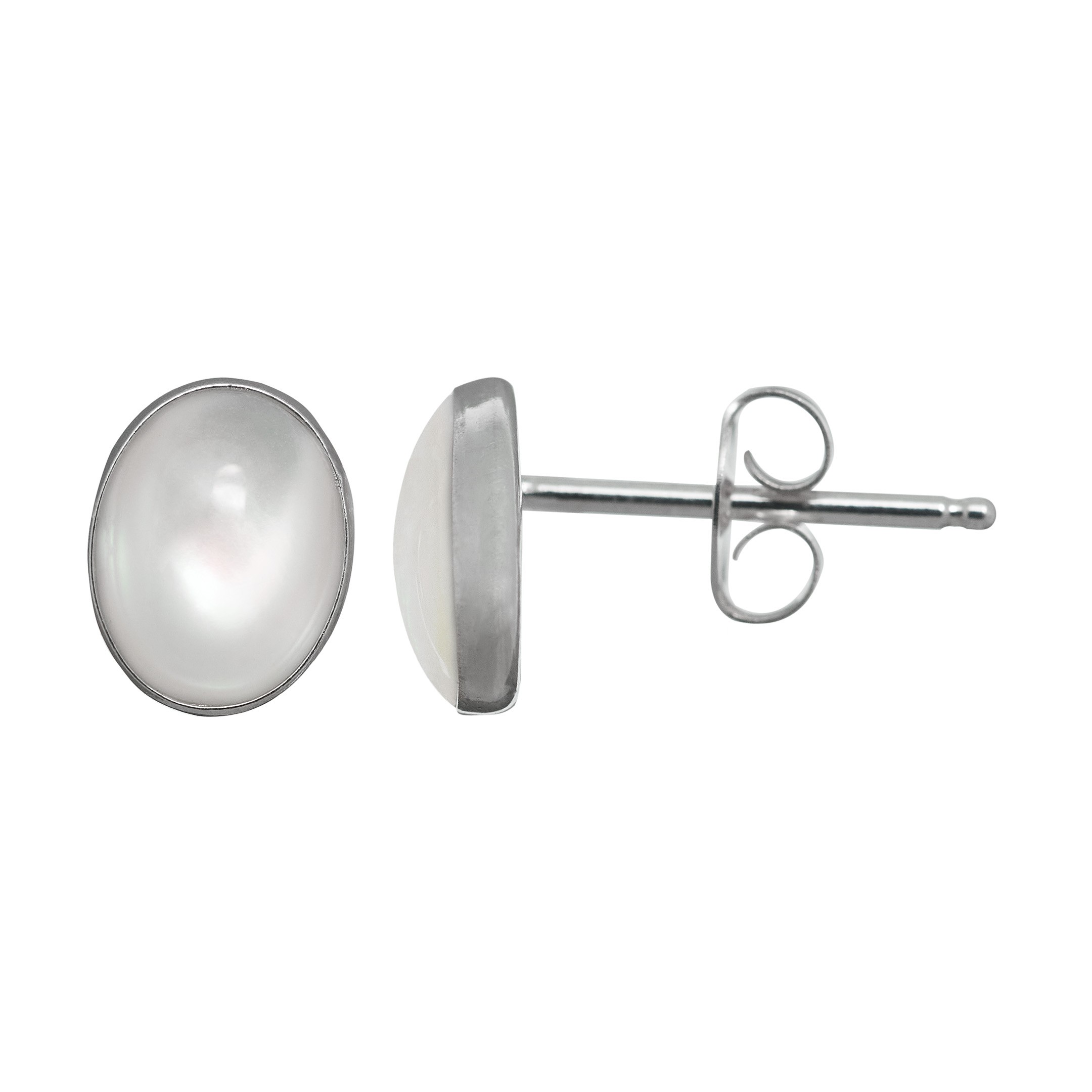 Harpo Paris classic earrings E331 cabochon set in silver