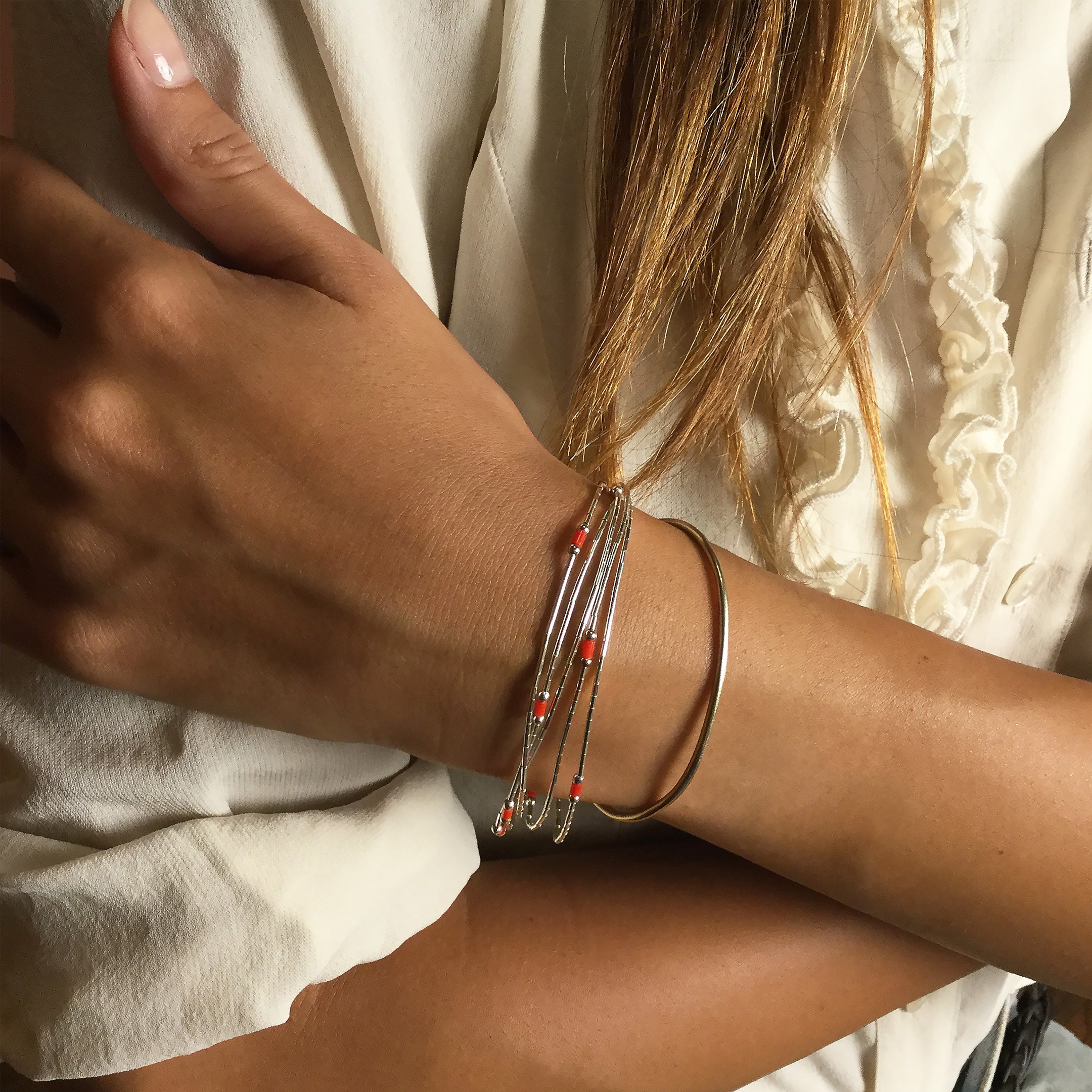 Native american Liquid Silver bracelet. Harpo Paris