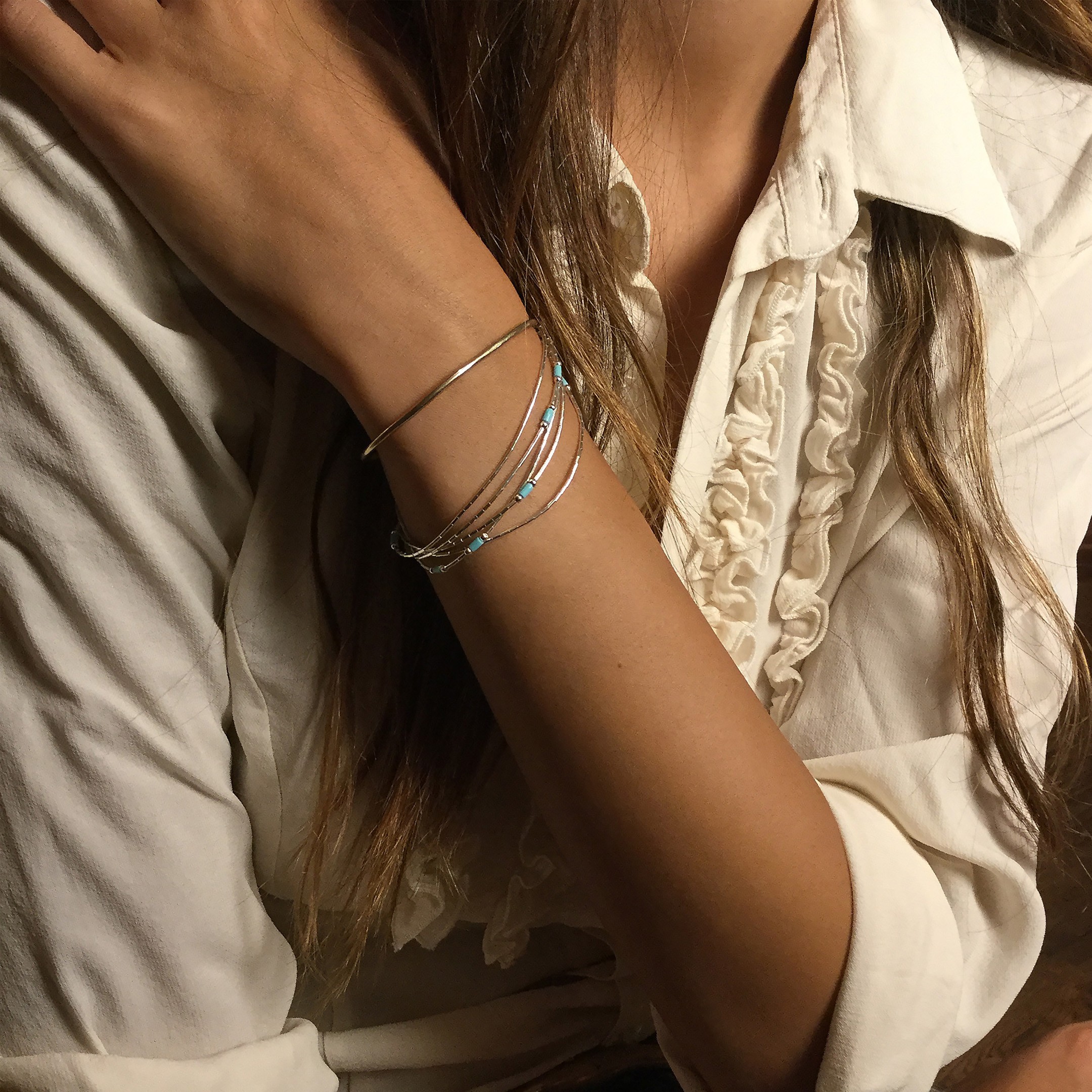 Native american Liquid Silver bracelet. Harpo Paris