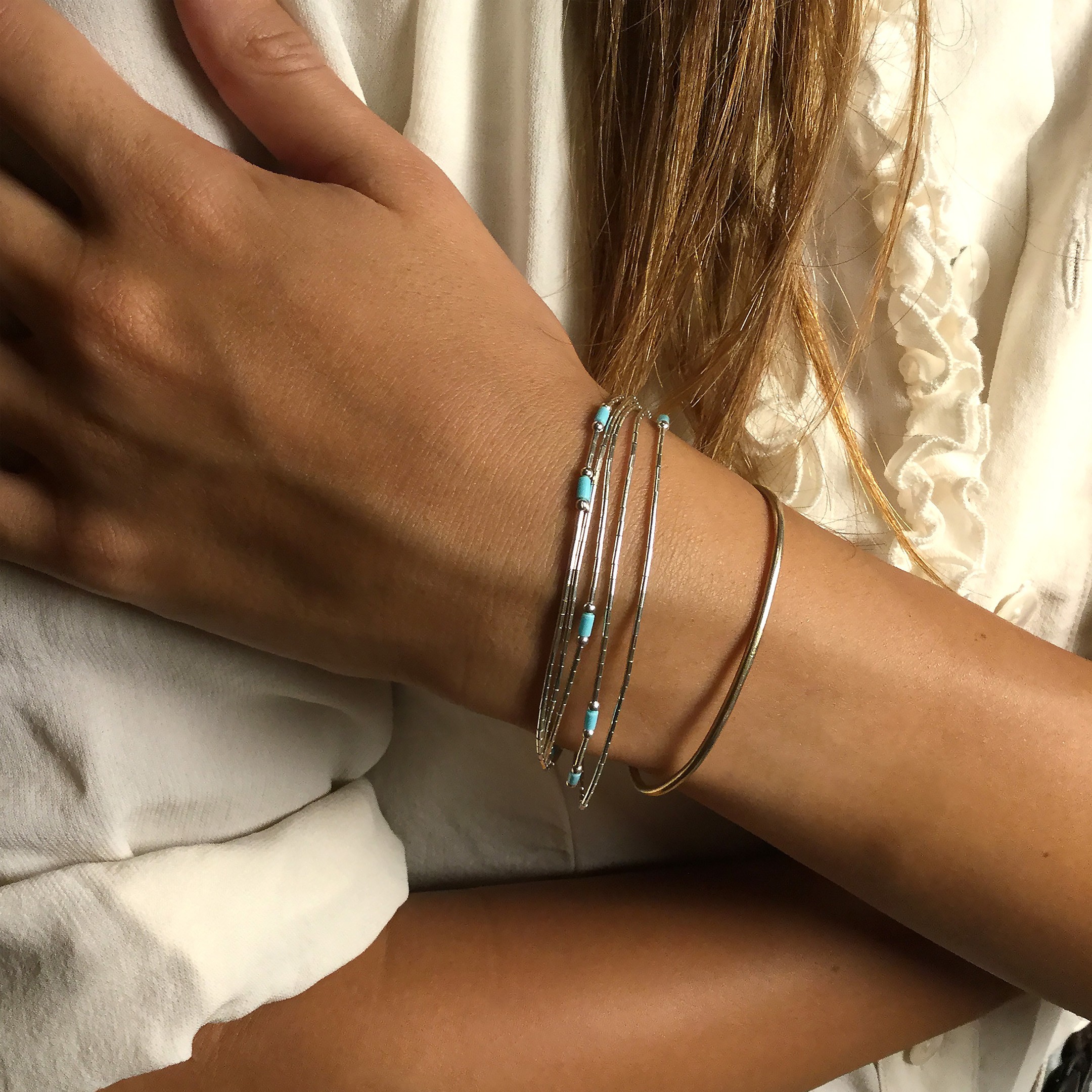 Native american Liquid Silver bracelet. Harpo Paris