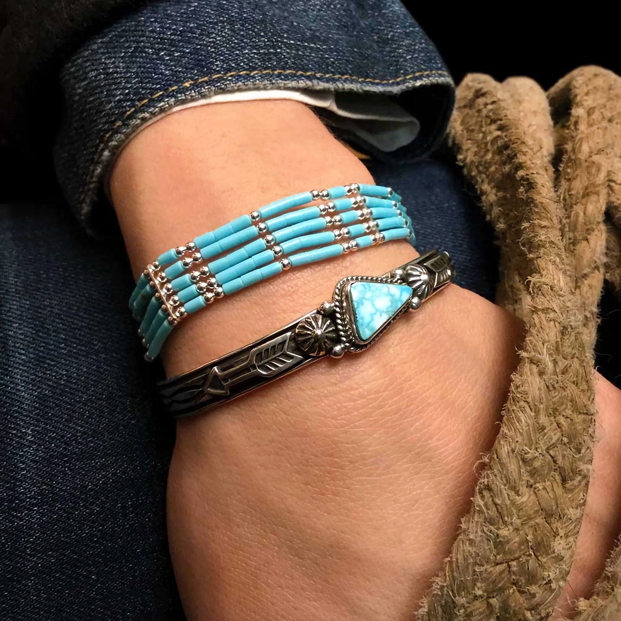 Native american Liquid Silver bracelet. Harpo Paris