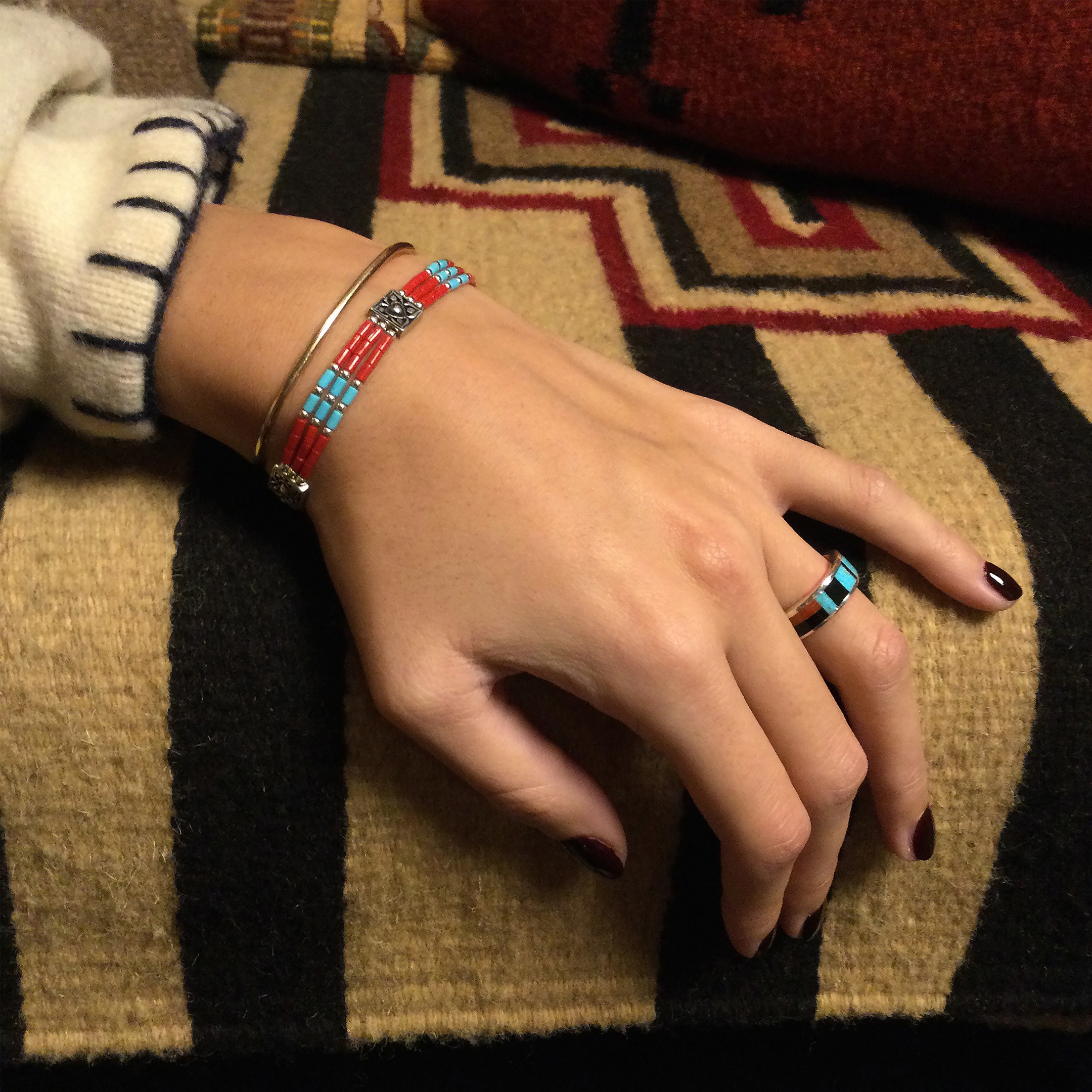 Bracelet amerindien en perles heishi. Harpo Paris