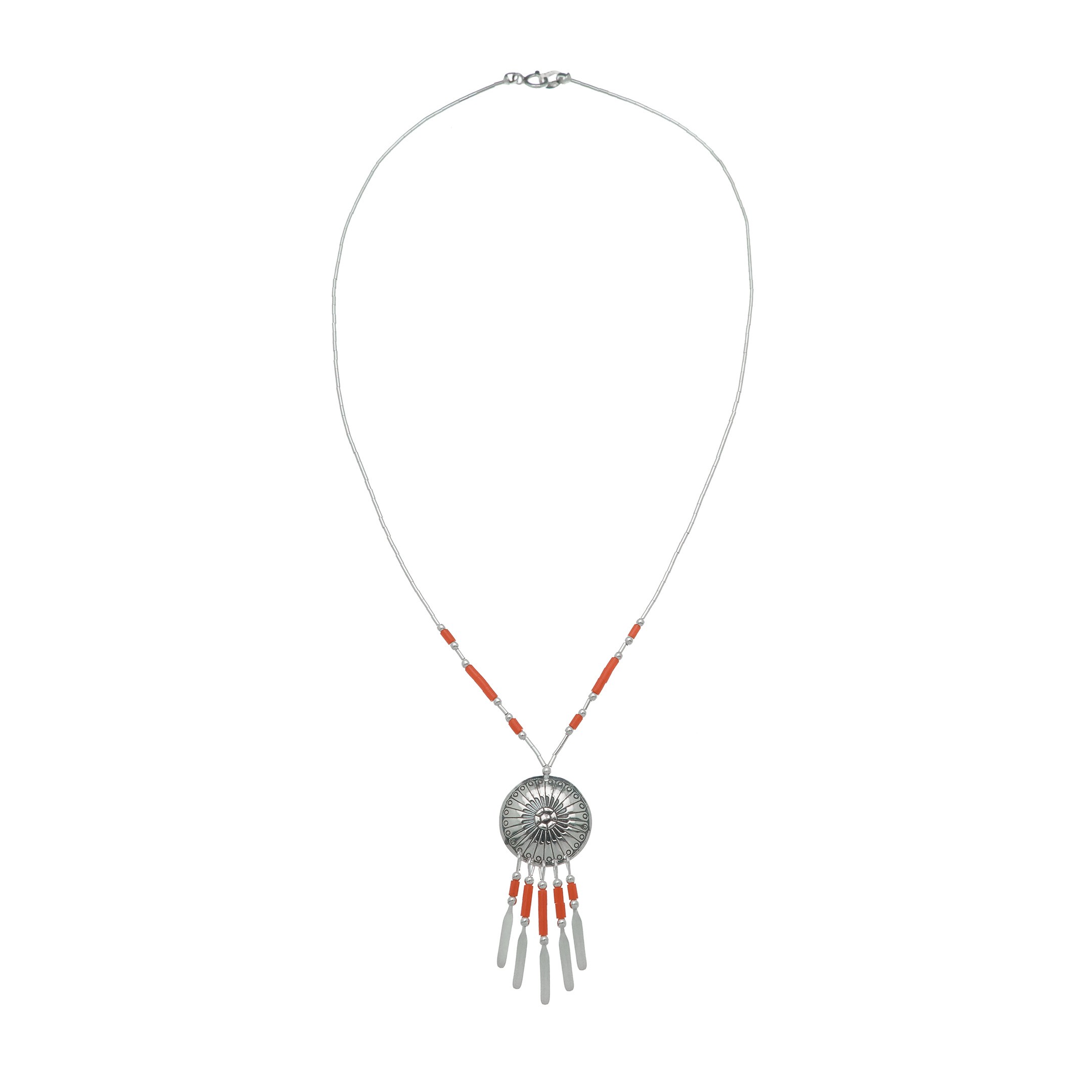 Collier amérindien Liquid silver en perles Heishi. Harpo Paris