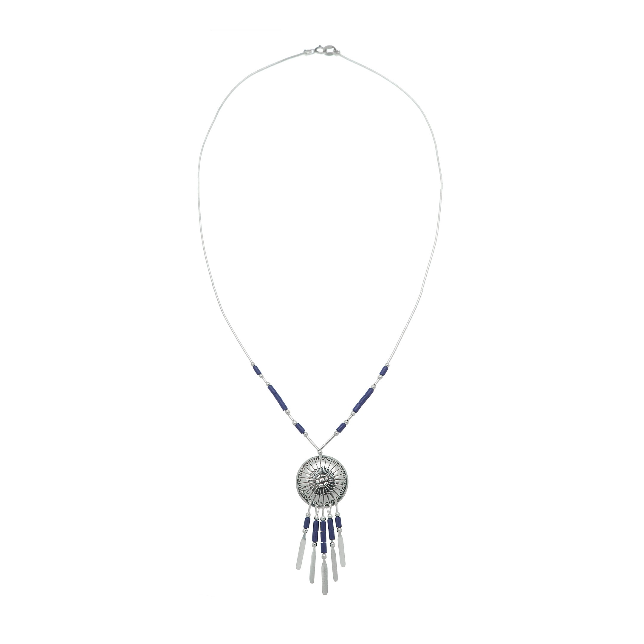 "Native American concho necklace made of Heishi beads. Harpo Paris"