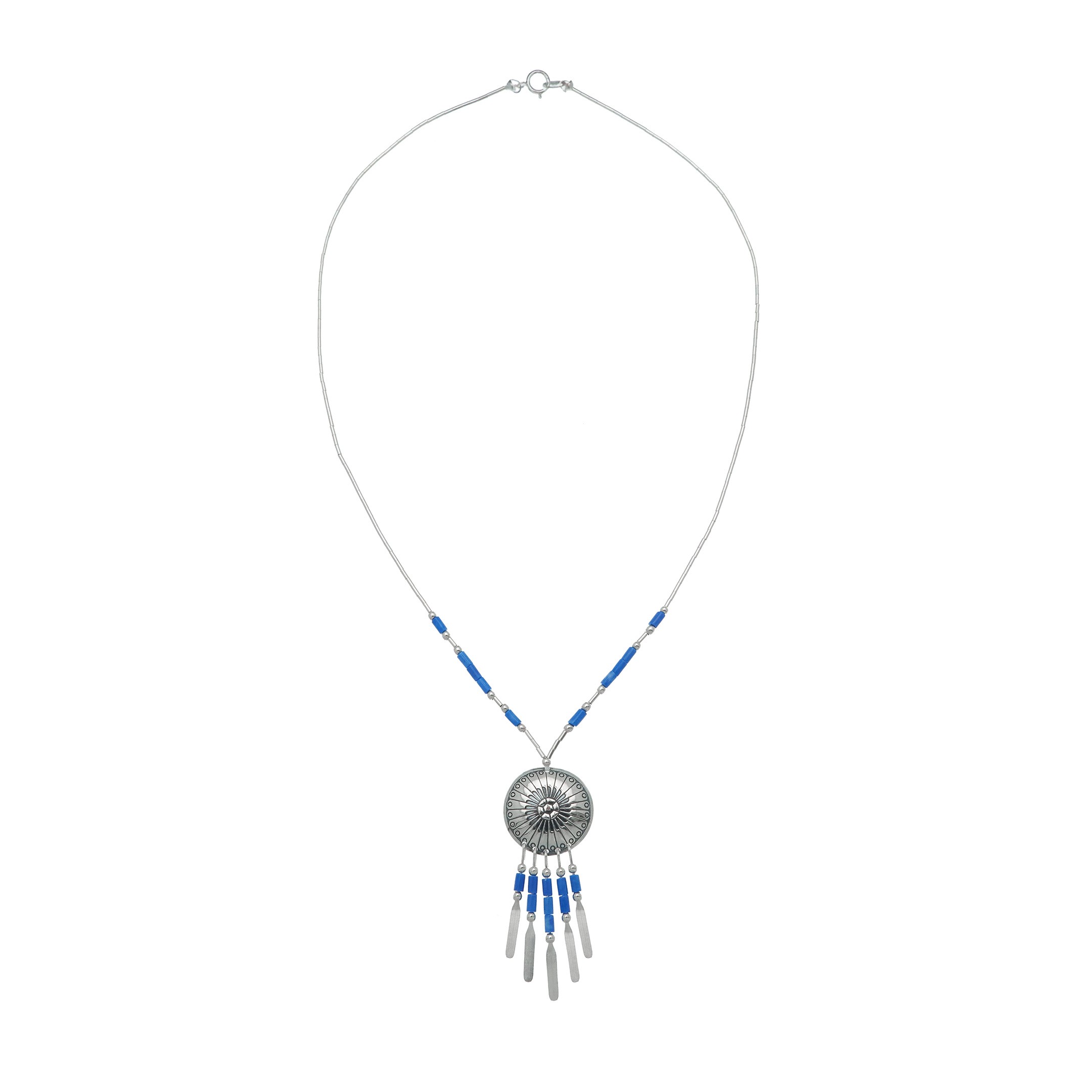 "Native American concho necklace made of Heishi beads. Harpo Paris"