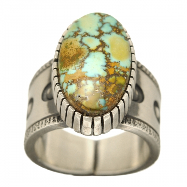 Navajo ring for men and women, indian chief in multistones, R569 