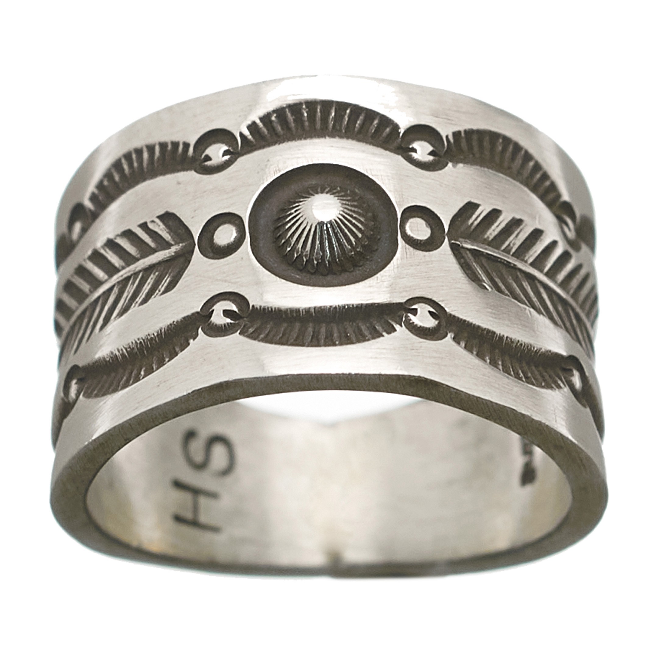 Navajo ring in mat silver BA473 - Harpo Paris