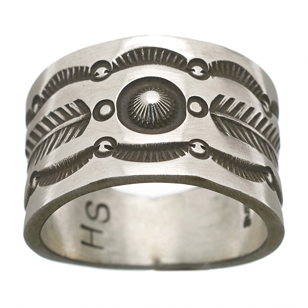 Navajo ring in mat silver BA473 - Harpo Paris