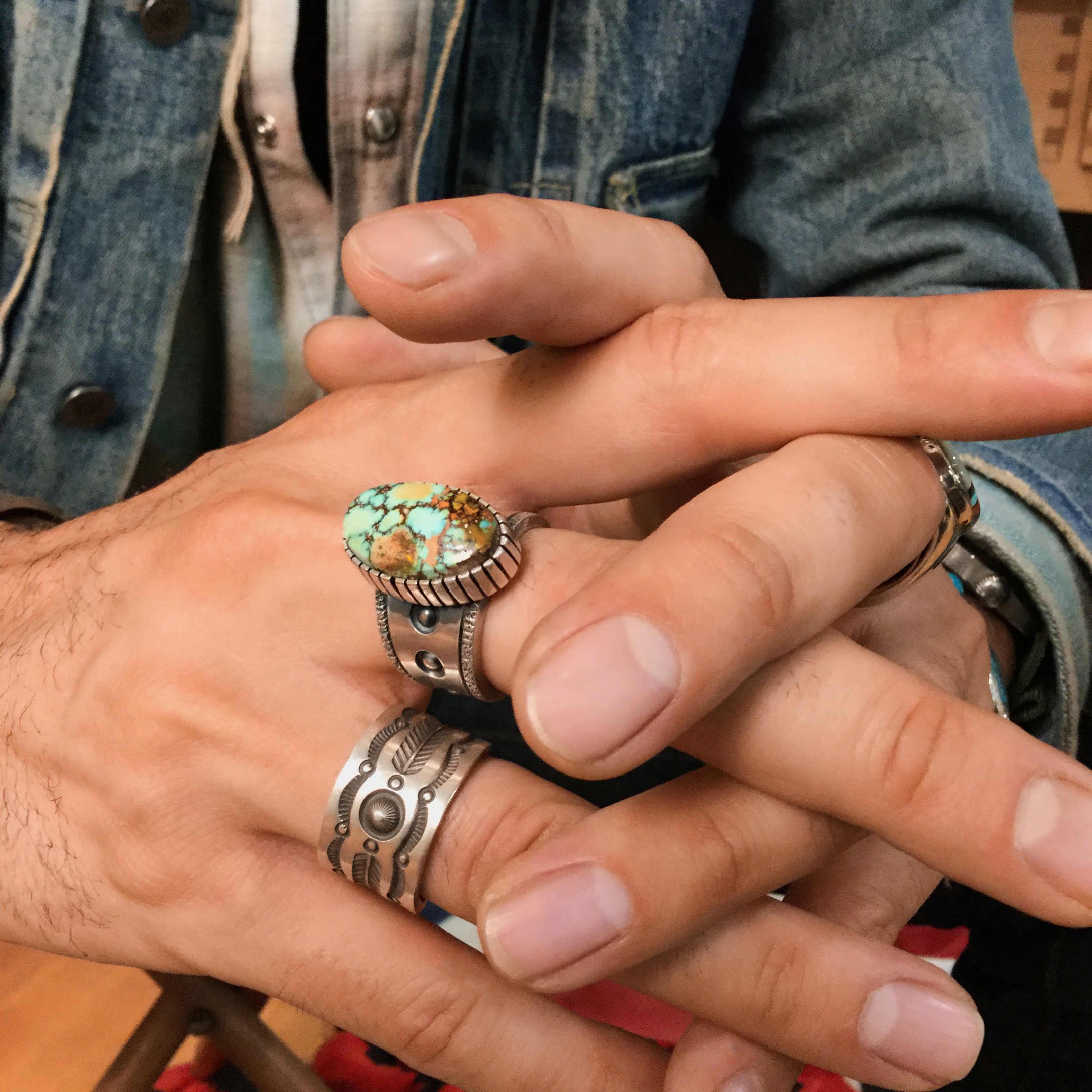 Bague Navajo en argent massif mat. | Harpo Paris