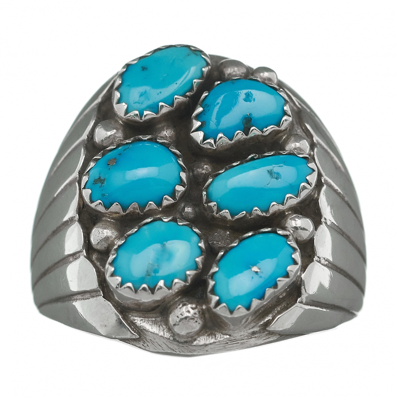 Navajo ring in turquoise and silver, BA484 - Harpo Paris