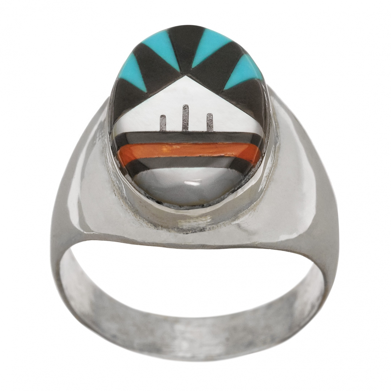 Bague zuni en marqueterie pour homme, BA593 - Harpo Paris