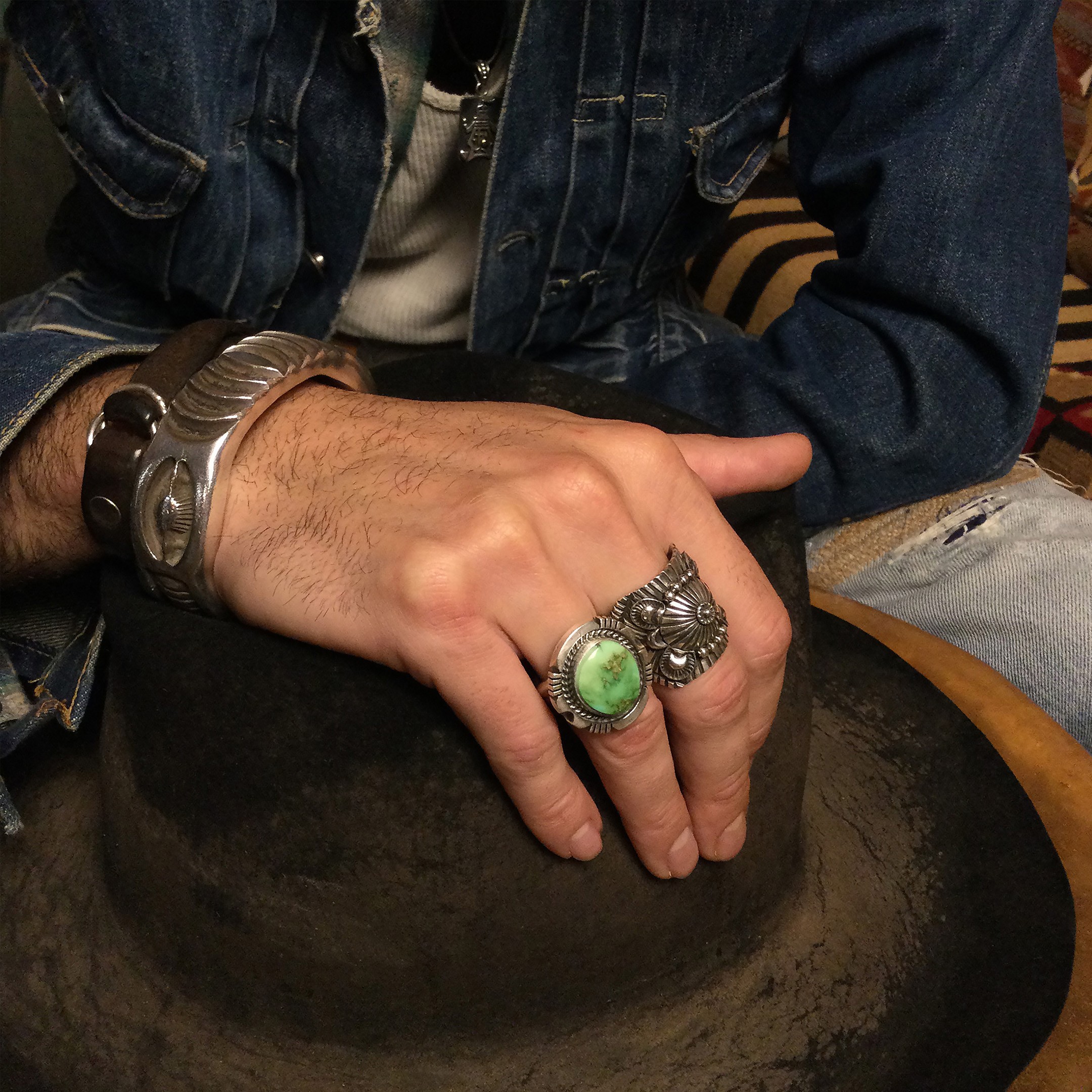 Bague Navajo pour homme BA806 en argent mat - Harpo Paris