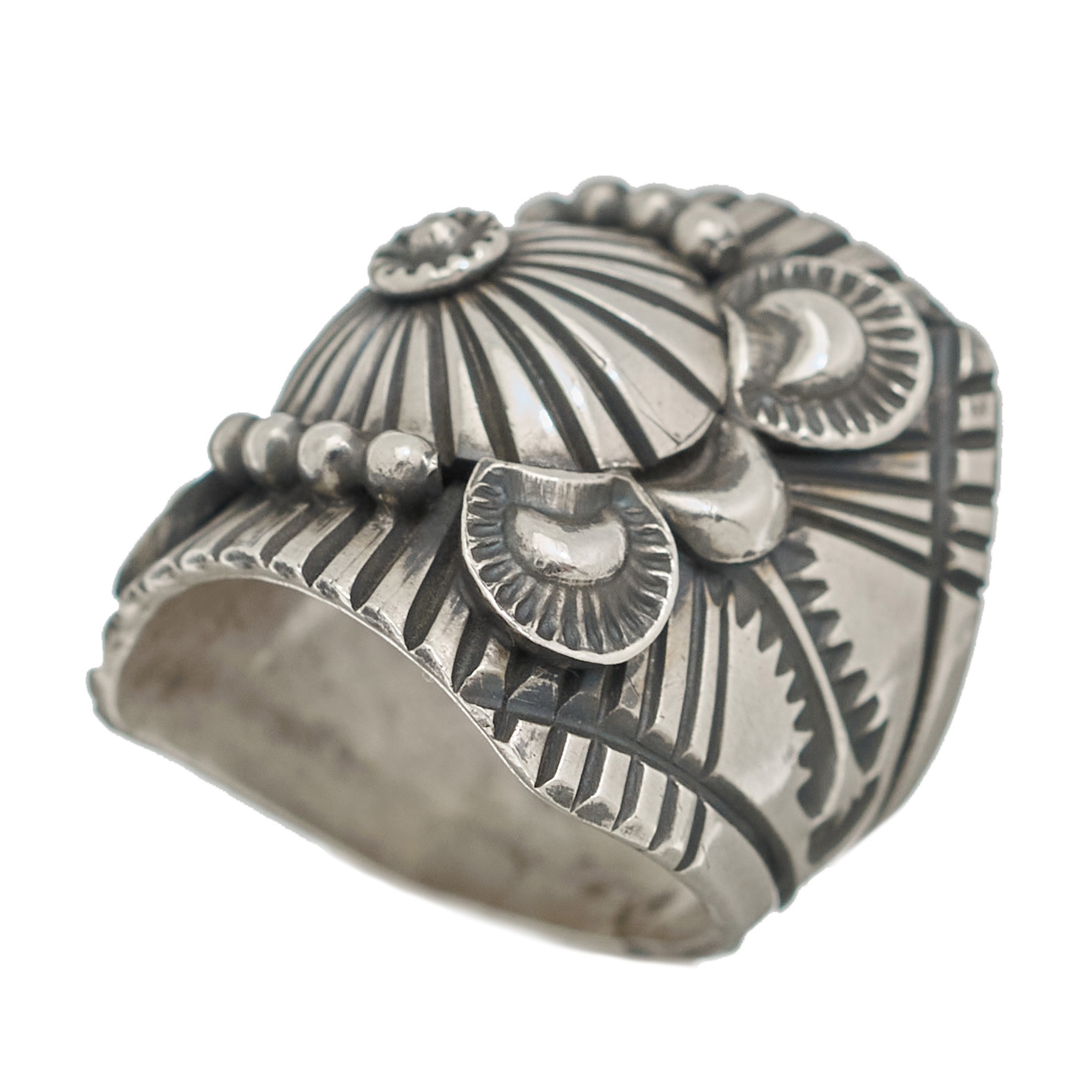 Bague Navajo pour homme BA806 en argent mat - Harpo Paris