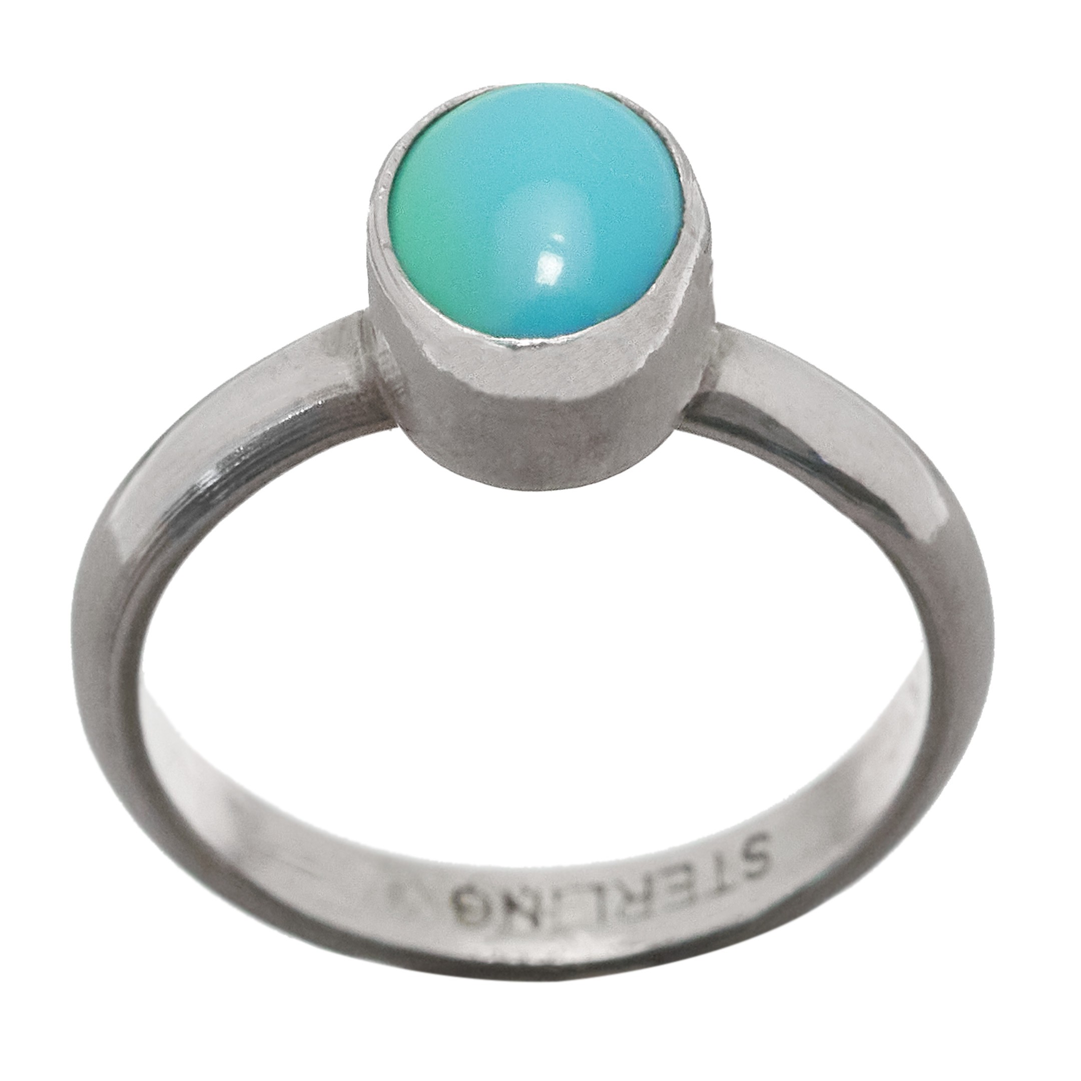 BA744 little turquoise and silver ring Harpo