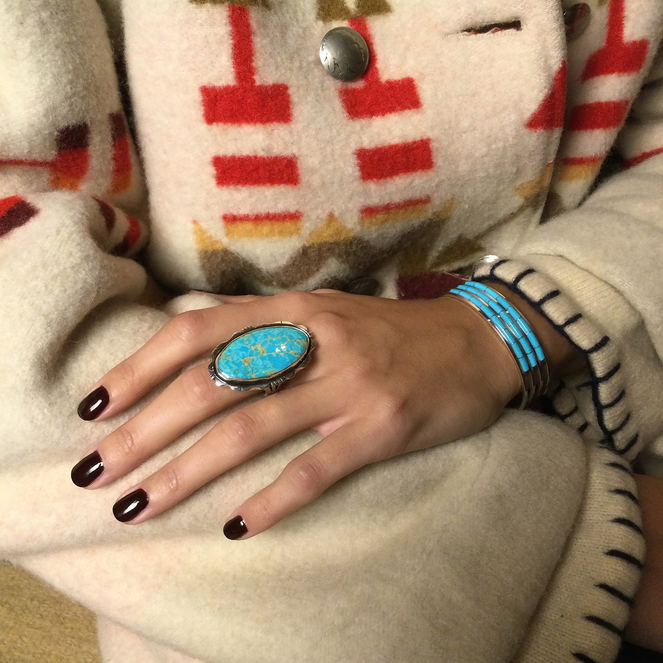 Bracelet Navajo turquoise Sleeping Beauty en Argent. | Harpo Paris