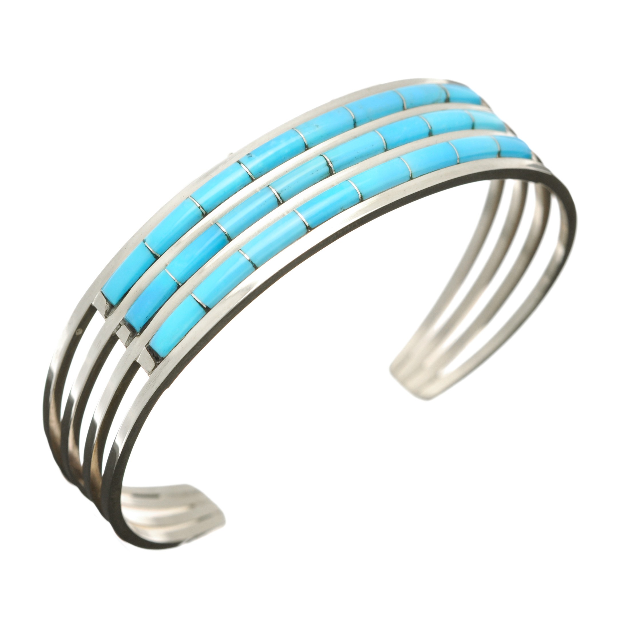 Navajo Bracelet, Sleeping Beauty turquoise in Silver. | Harpo Paris