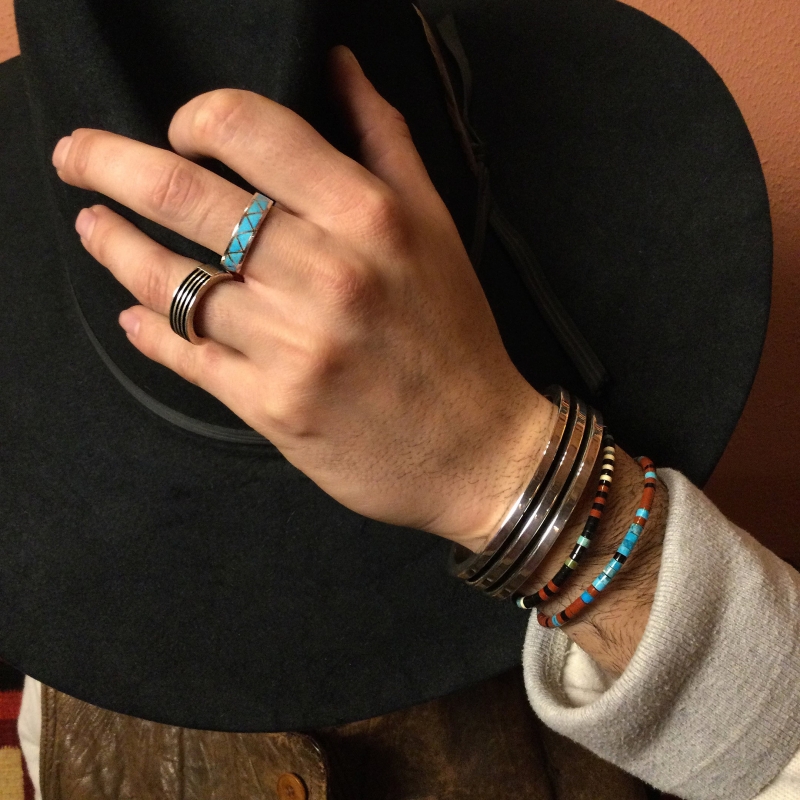 Navajo bracelet for men BR525 in silver - Harpo Paris