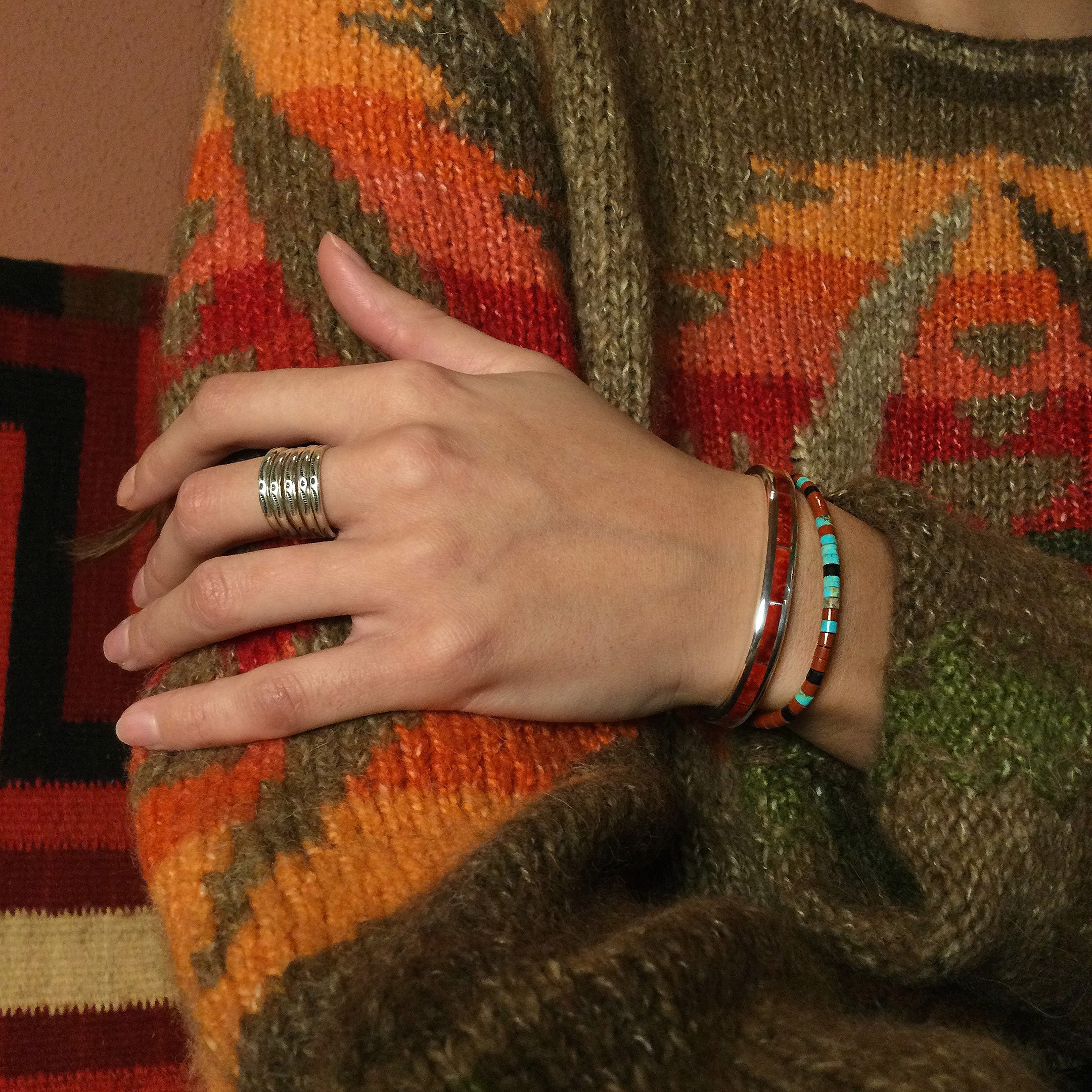 Bracelet Pueblo BRP03 pour femme en pipestone et turquoise - Harpo Paris
