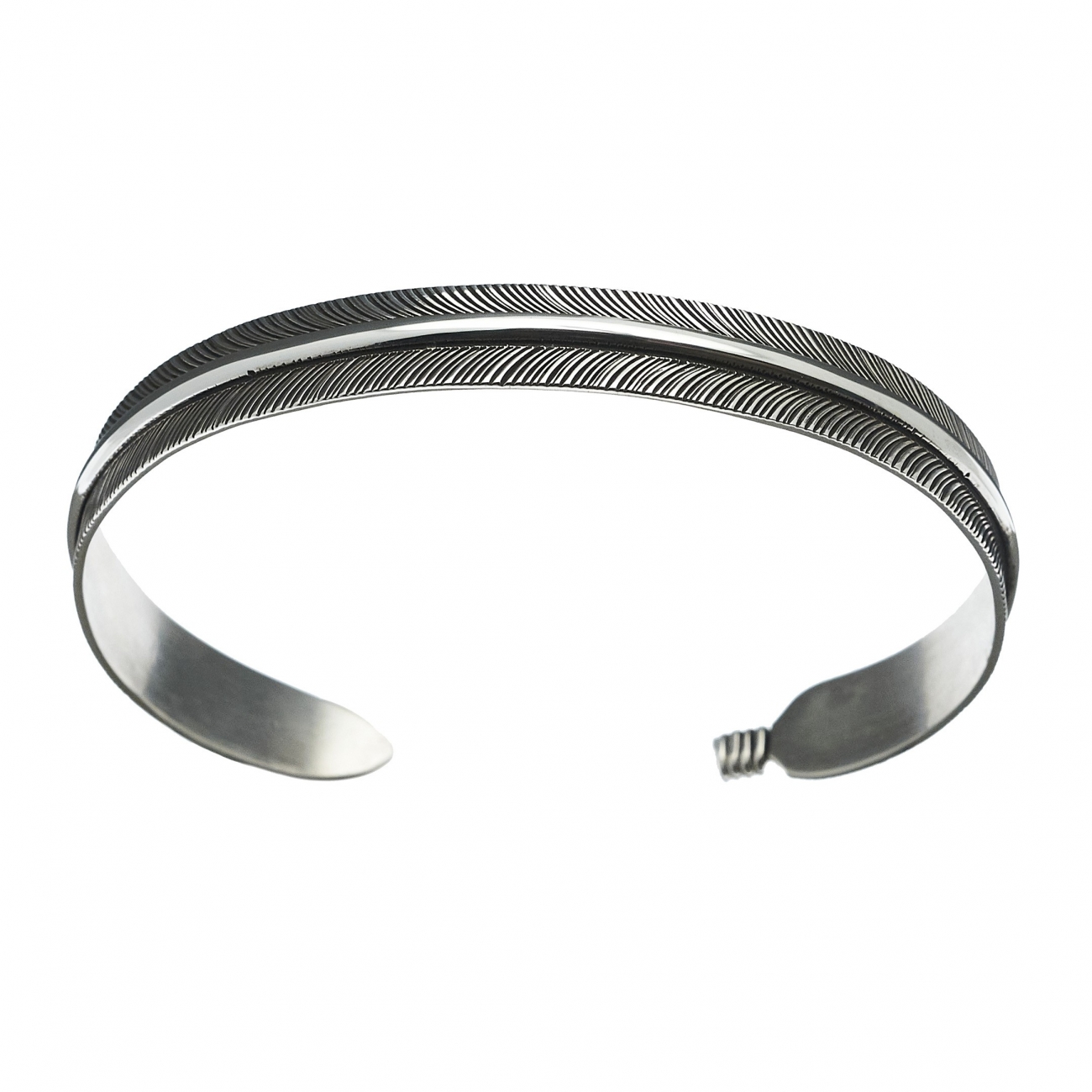 Feather bracelet for men BRw142 in silver - Harpo Paris