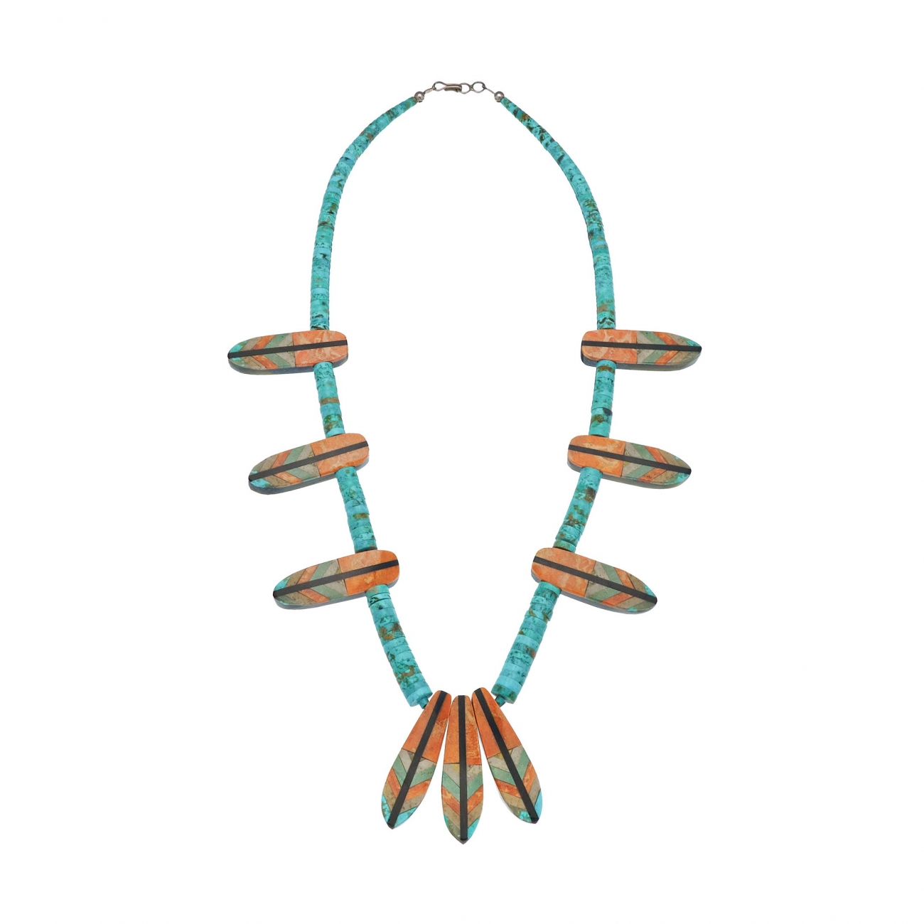 Harpo Paris necklace CO04 heishi beads and inlaid feather