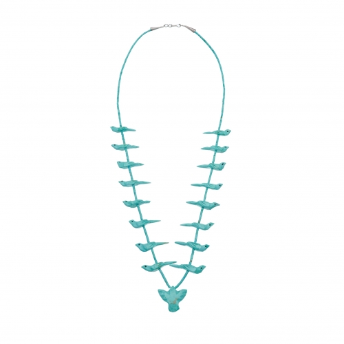 Fetish necklace Harpo Paris COFEw08 turquoise birds