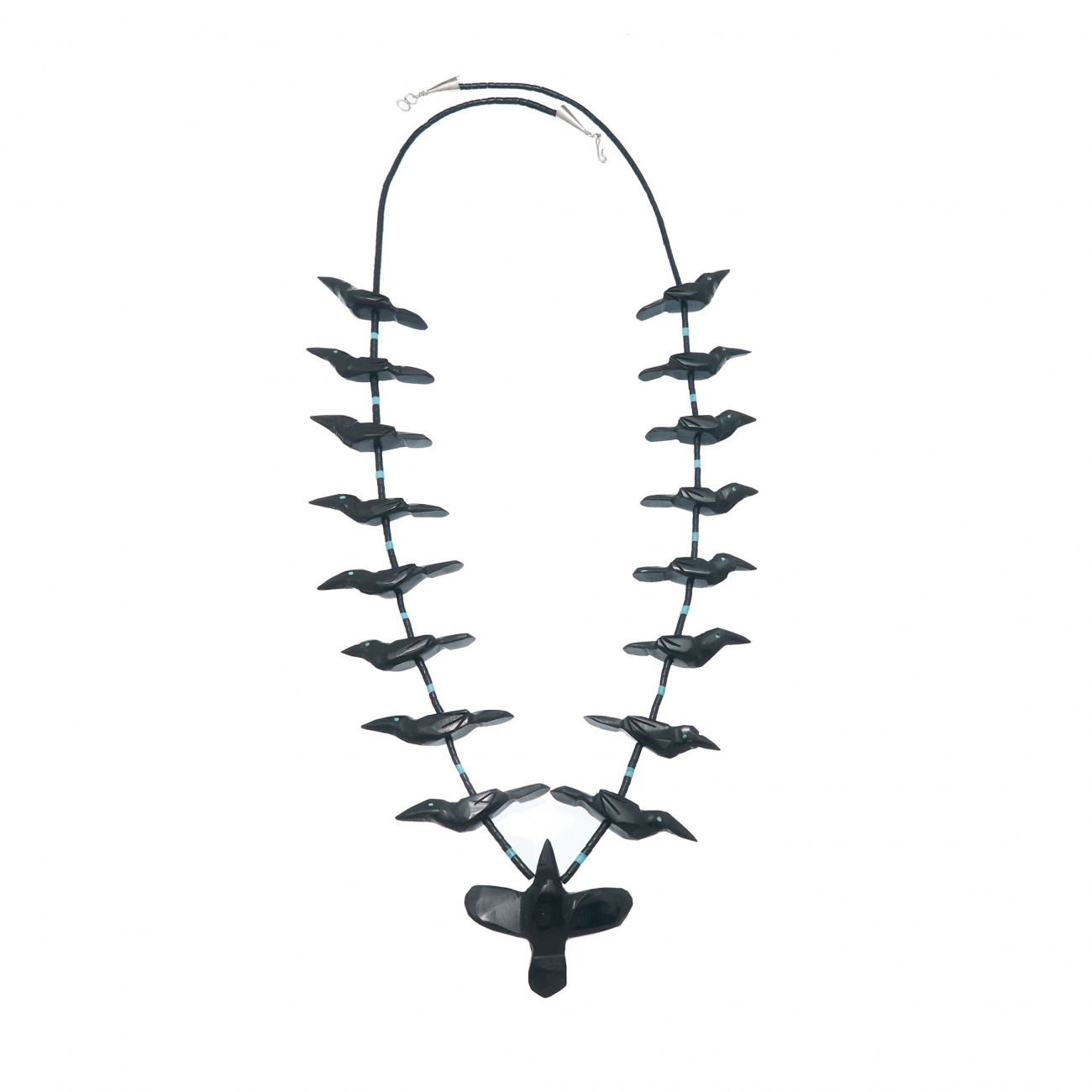 Fetish necklace Harpo Paris COFE14 black jet crows ravens