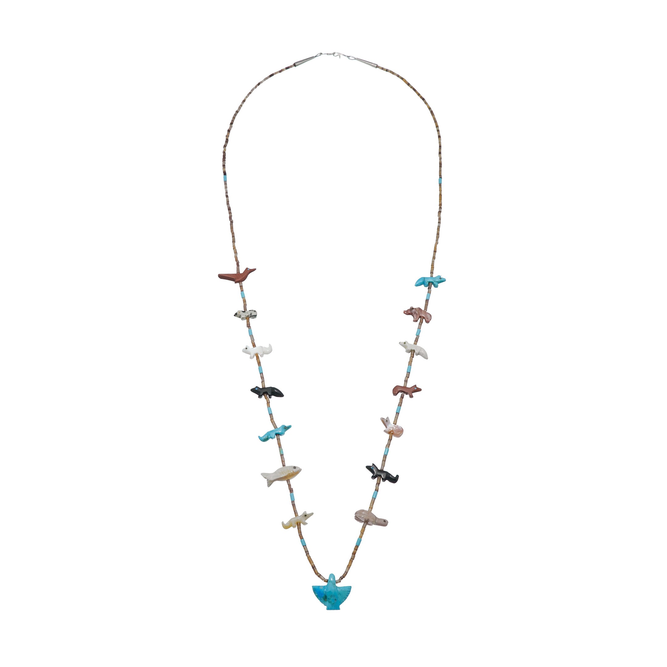 Collier fétiche Harpo Paris COFEw18 petits animaux en pierres et coquillages