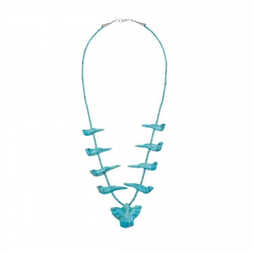 Fetish necklace Harpo Paris COFEw07 turquoise birds