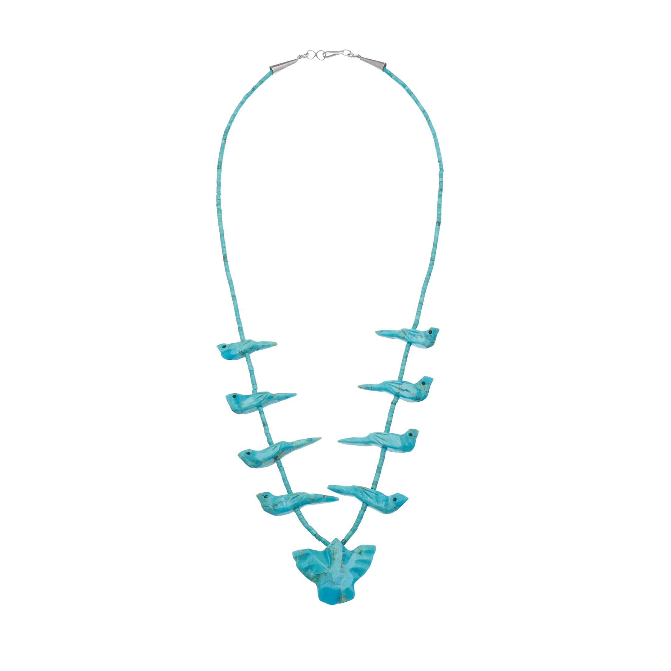 Collier fétiche Harpo Paris COFEw07 oiseaux turquoises