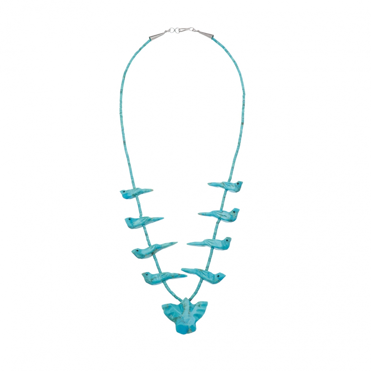 Fetish necklace Harpo Paris COFEw07 turquoise birds