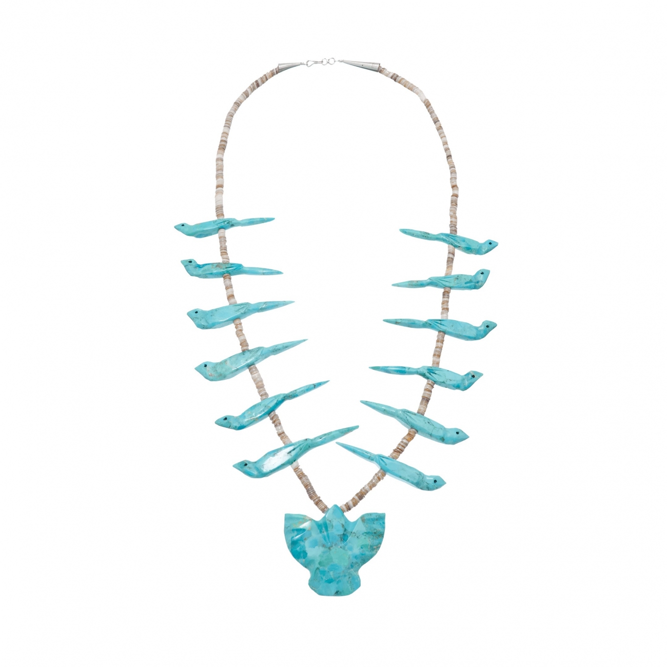 Collier fétiche Harpo Paris COFEw20 oiseaux turquoises