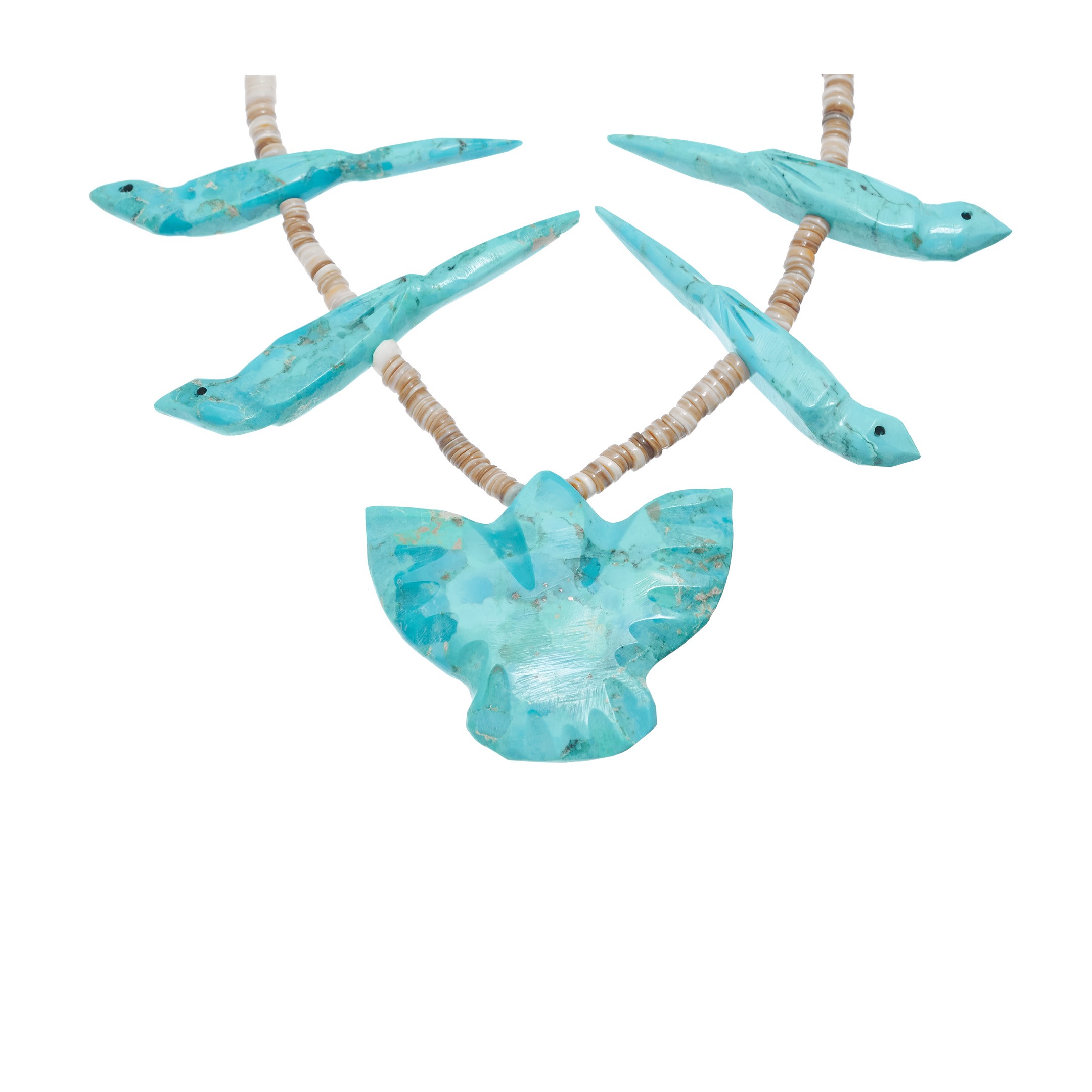 Fetish necklace, turquoise birds, COFEw20 - Harpo Paris
