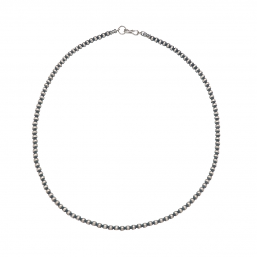 Navajo silver beads necklace, COw20 - Harpo Paris