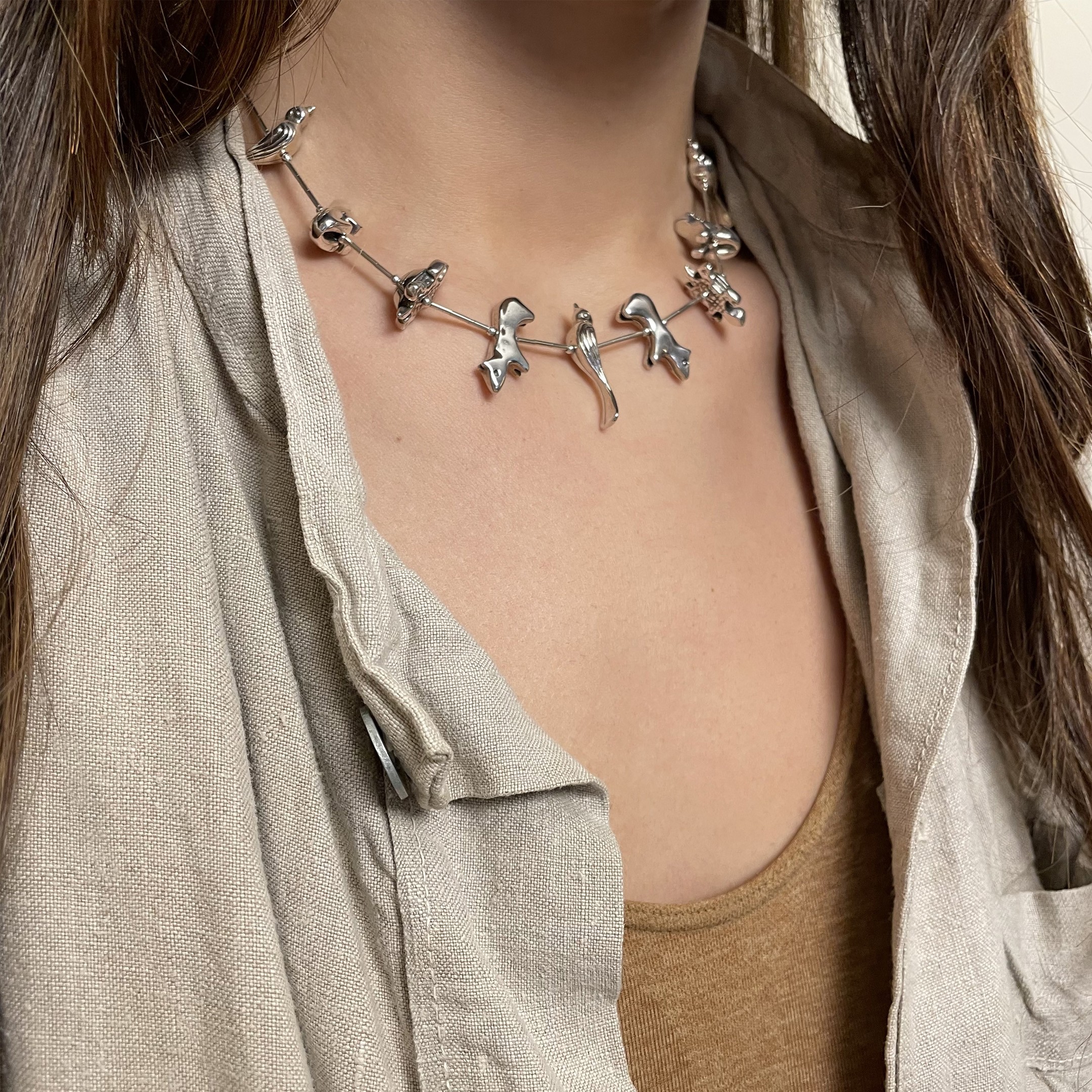 Collier Navajo Fetiches en argent. | Harpo Paris